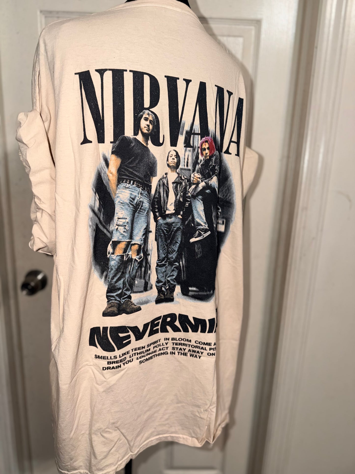 Nirvana Double Sided Oversized Distressed Tee