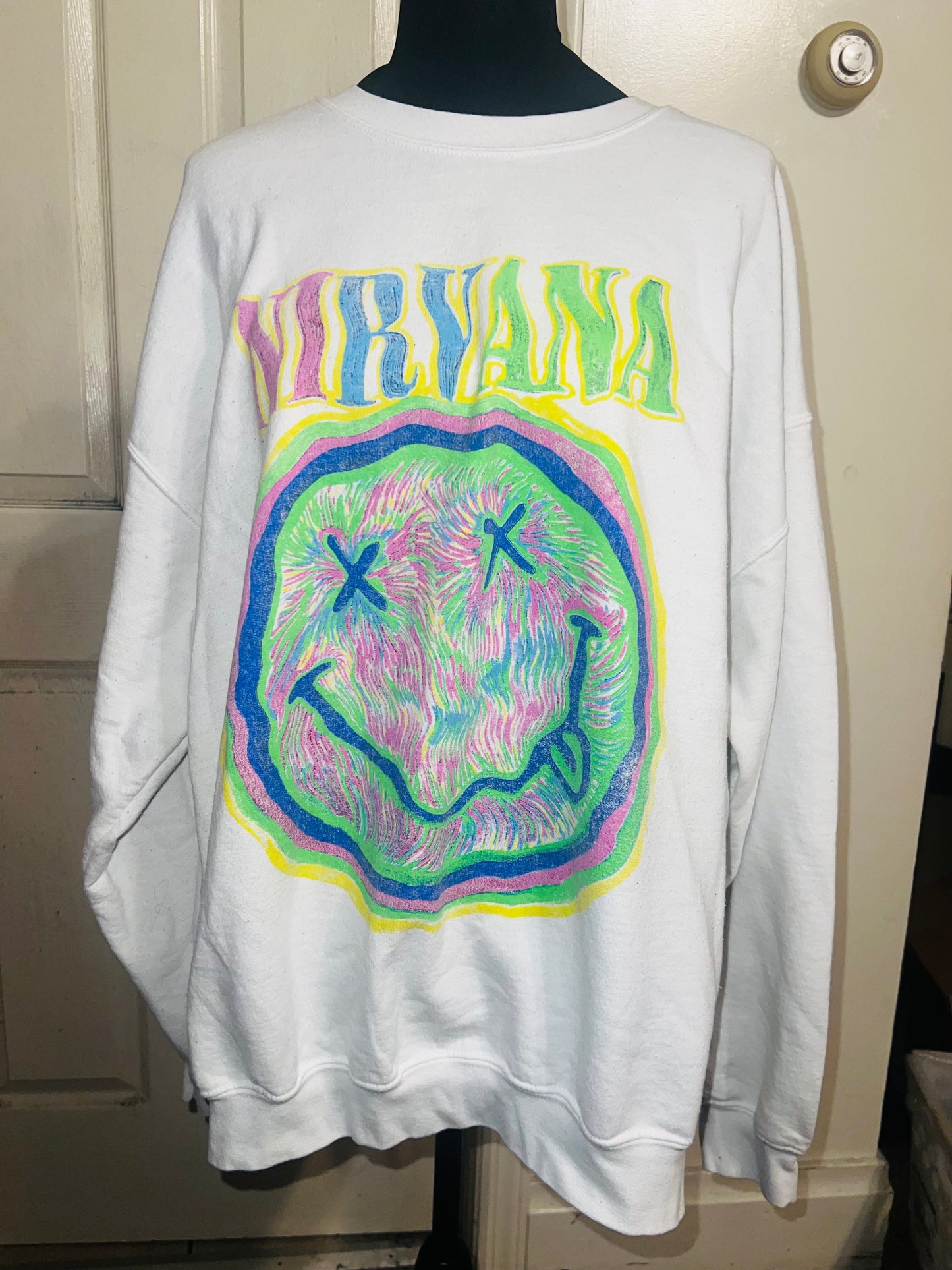 Nirvana Oversized Distressed Sweatshirt