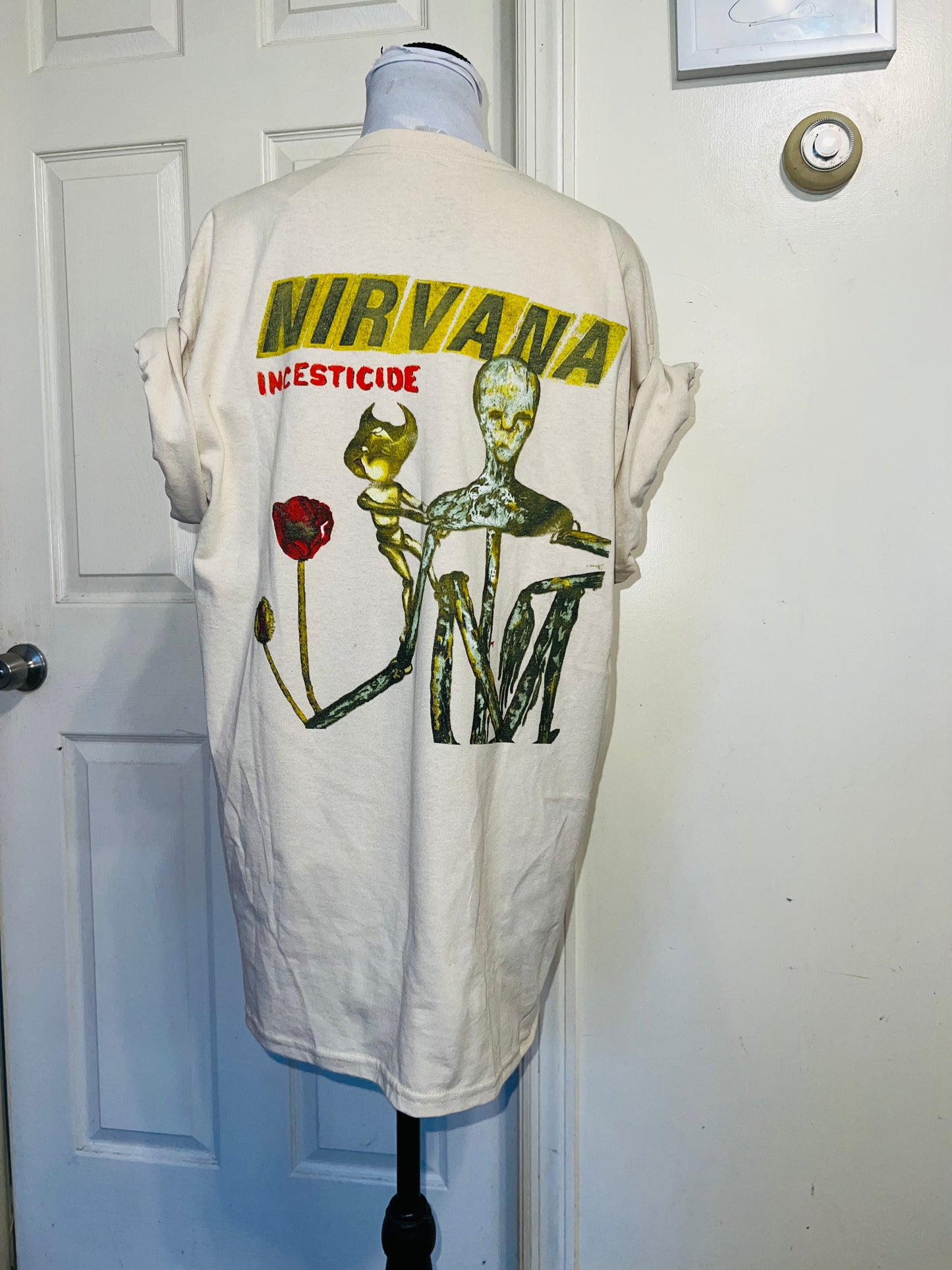 Nirvana Double Sided Oversized Distressed Tee