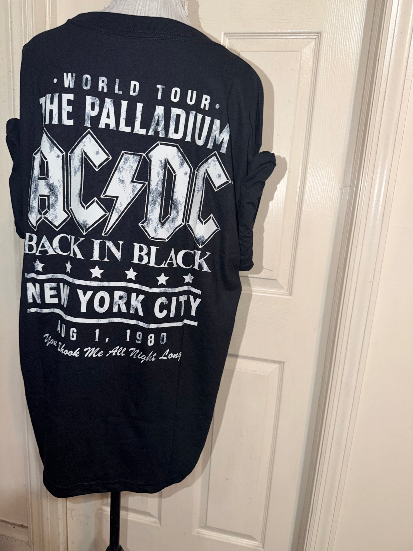AC/DC Double Sided Oversized Distressed Tee