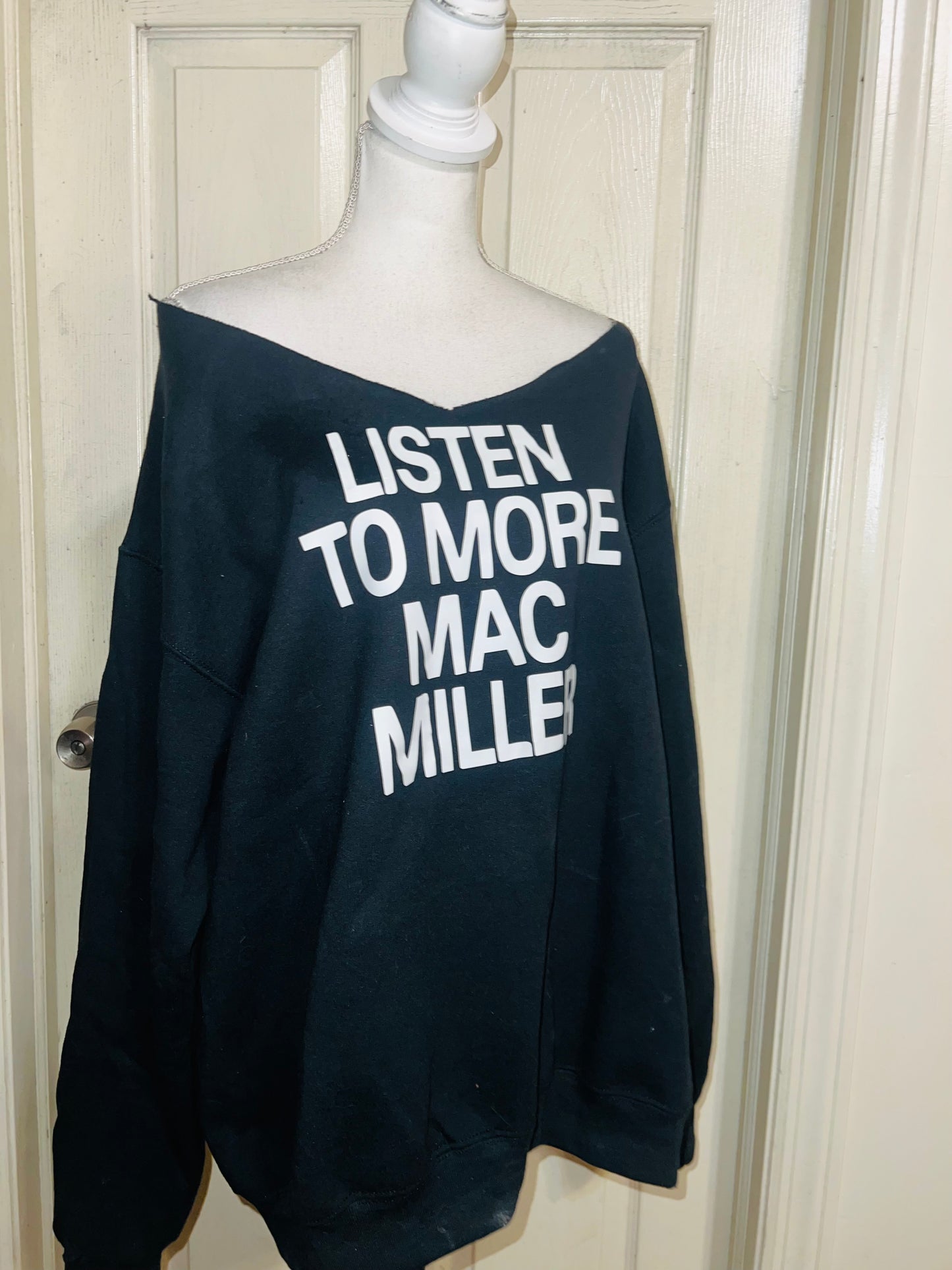 Mac Miller Oversized Distressed Sweatshirt