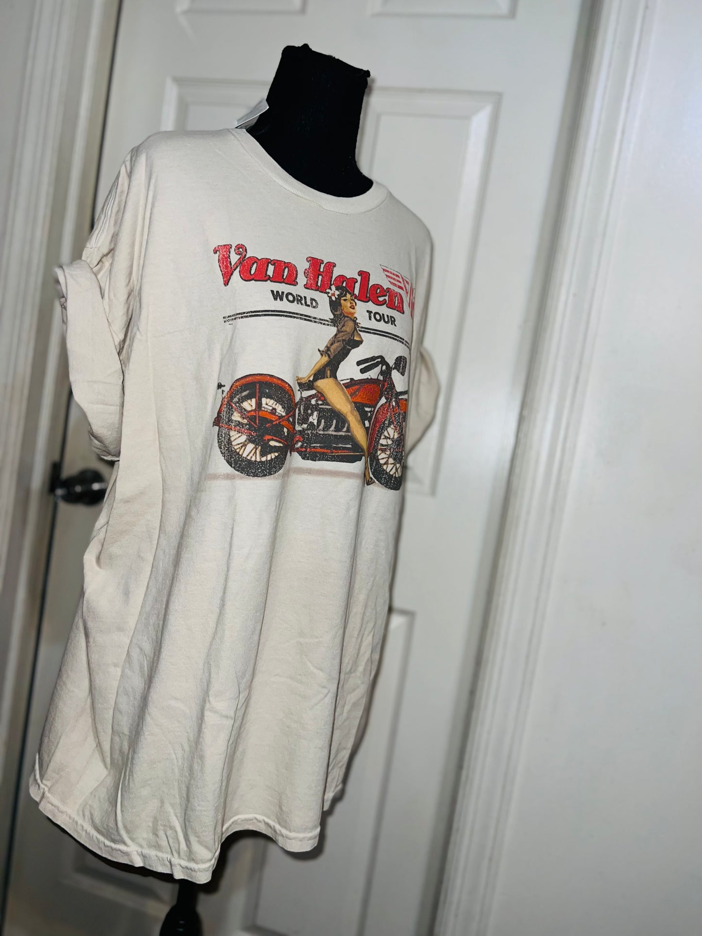 Van Halen Motorcycle Pin Up Oversized Tee