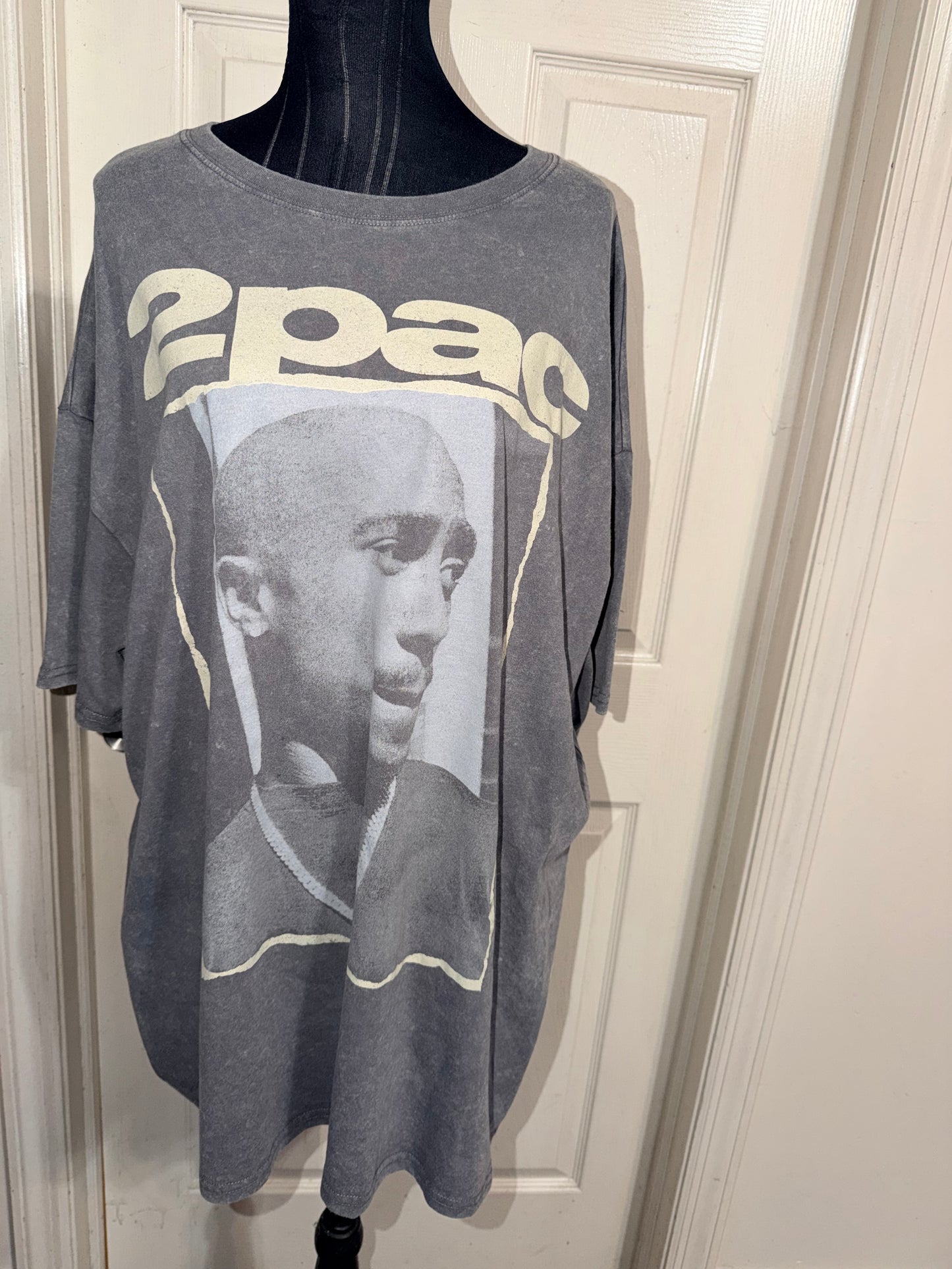 Tupac Double Sided Oversized Distressed Tee