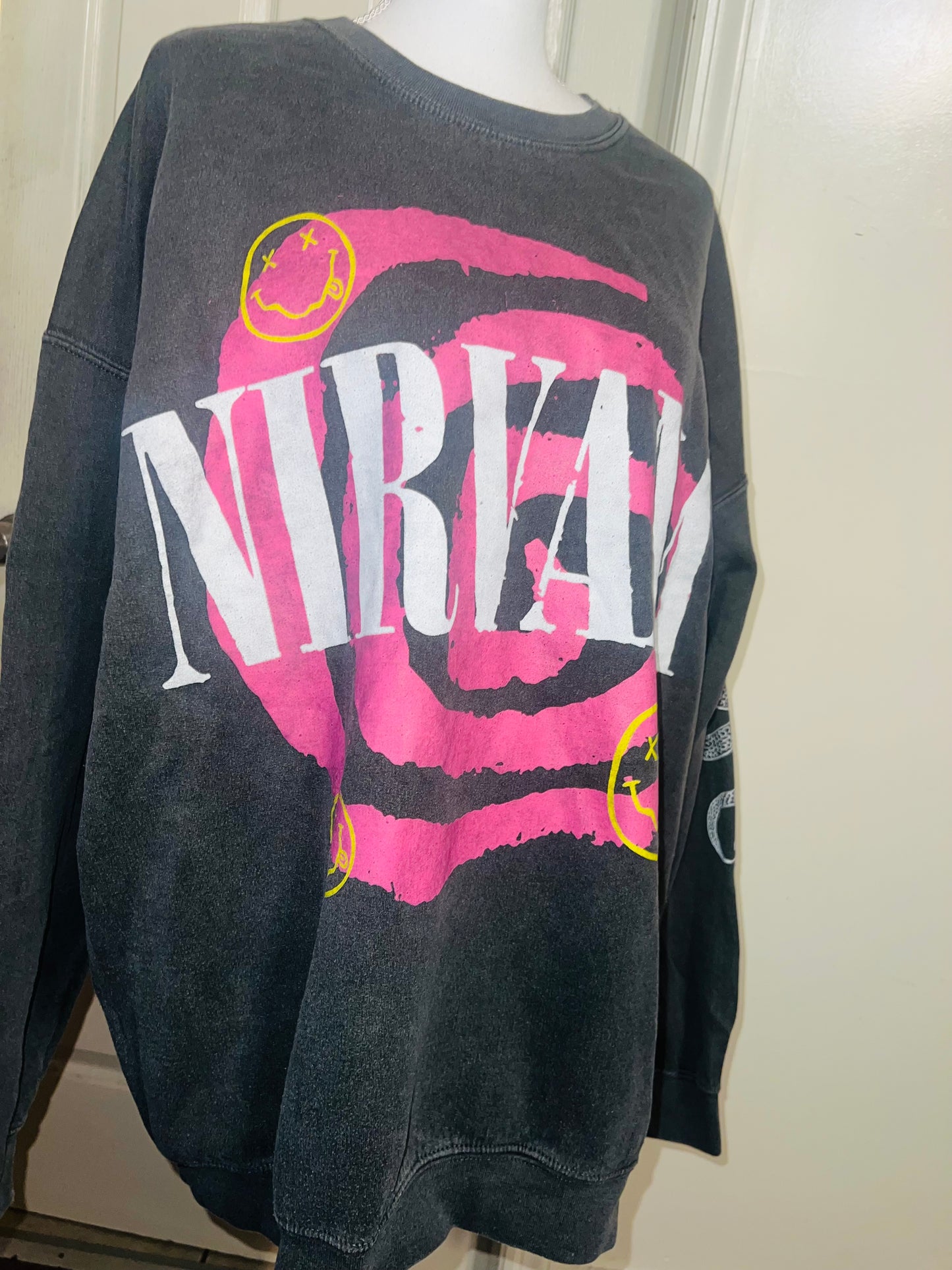 Nirvana Double Sides Oversized Distressed Sweatshirt