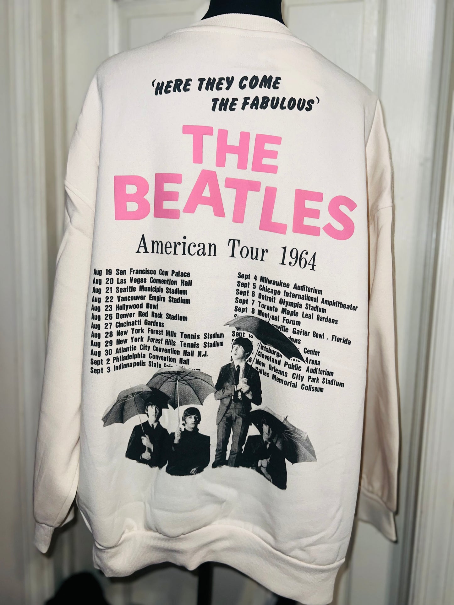 The Beatles Double Sided Oversized Distressed Tee