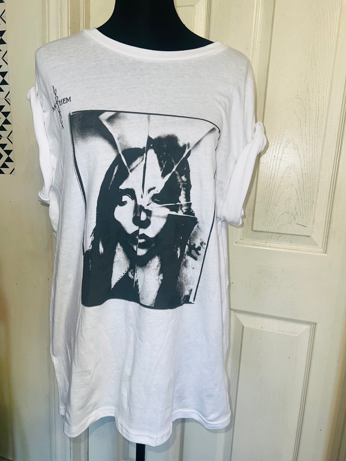 Lady Gaga Oversized Distressed Tee