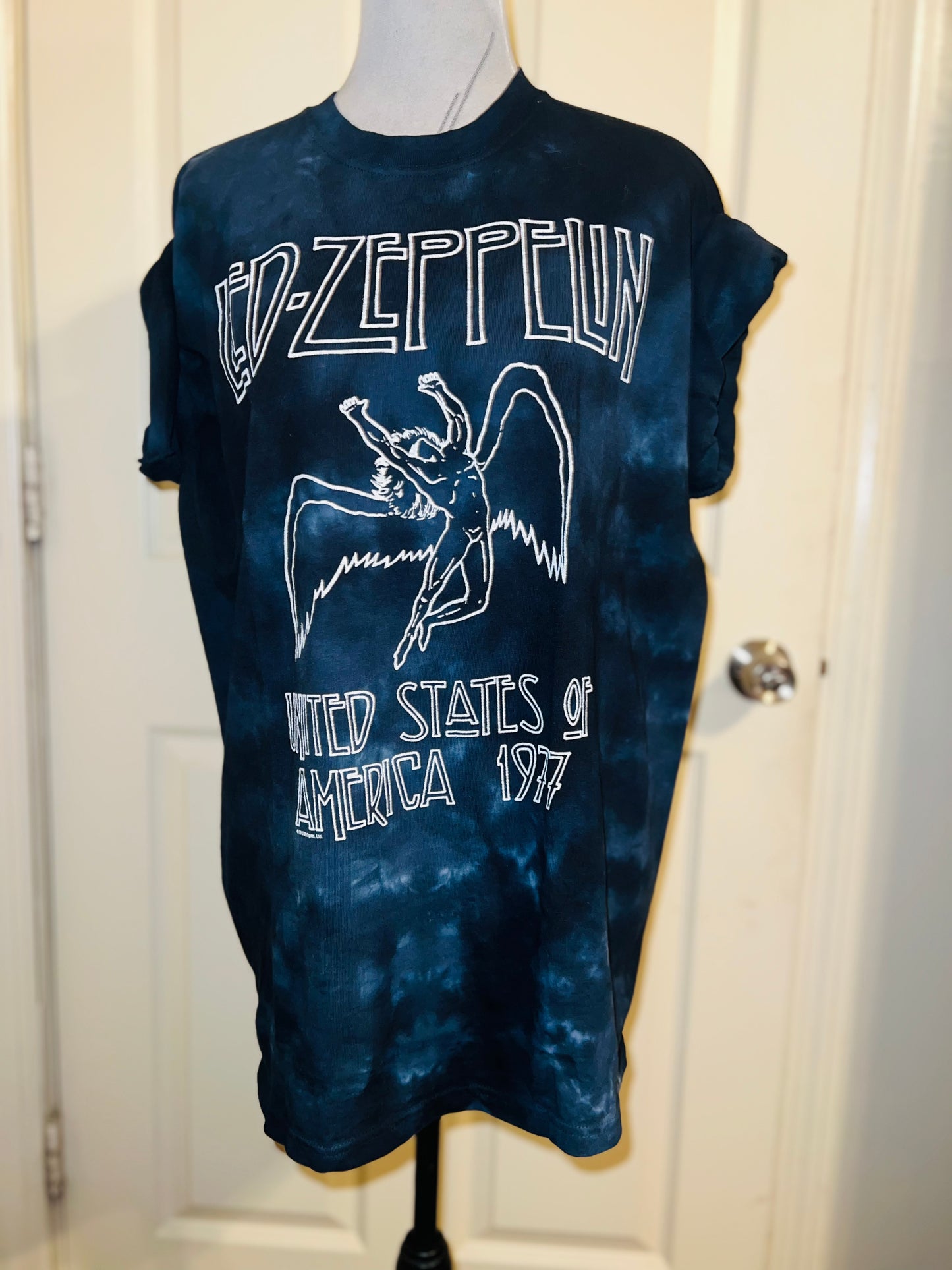 Led Zeppelin Tie Dye Oversized Distressed Tee