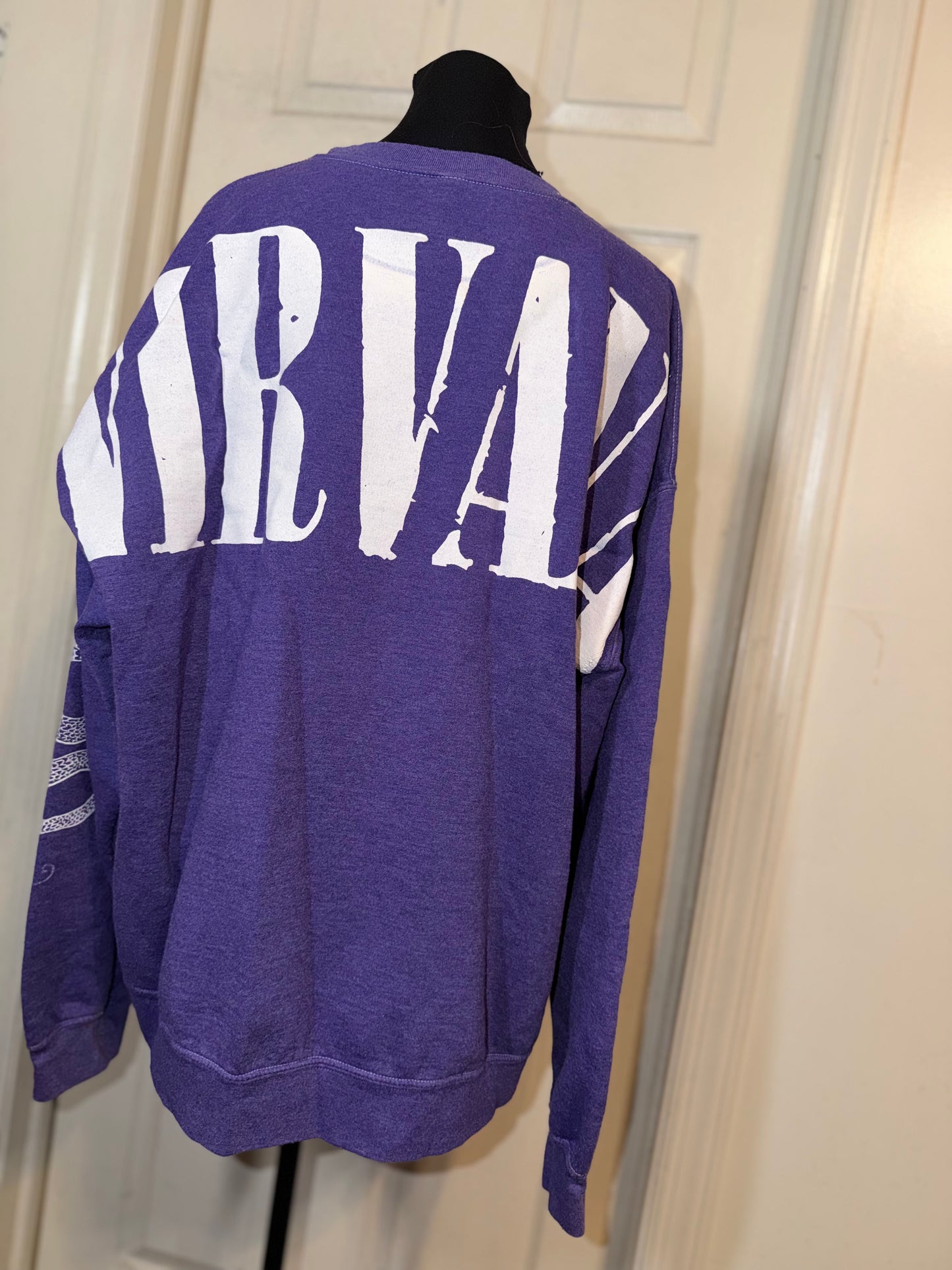 Nirvana Double Sided Oversized Distressed Sweatshirt