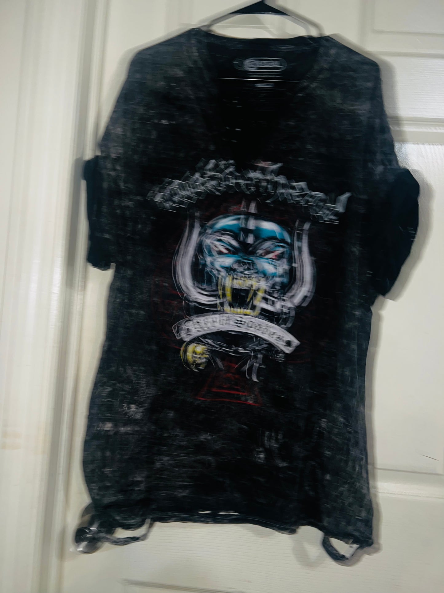 Motörhead Acid Wash Oversized Distressed Tee