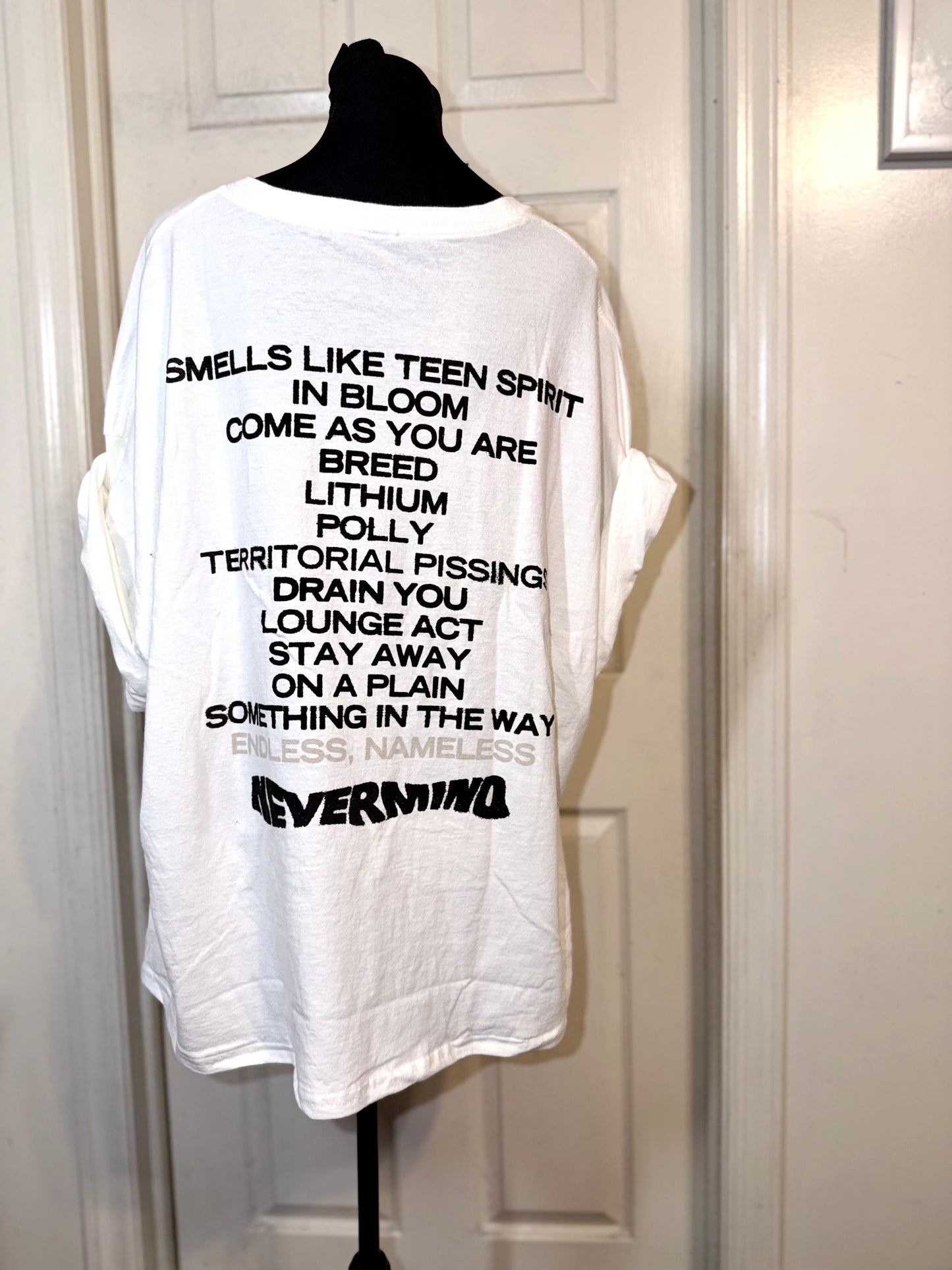 Nirvana Double Sided Oversized Distressed Tee