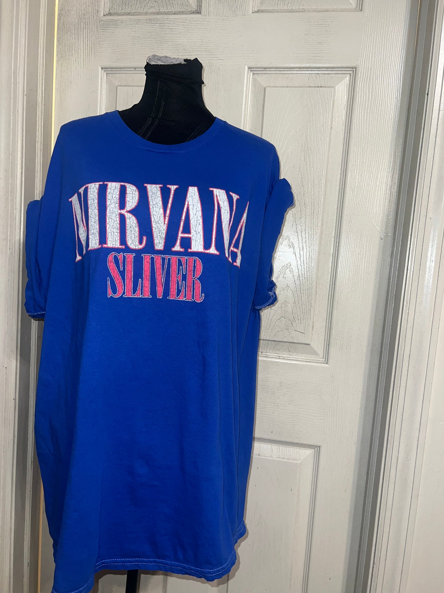 Nirvana Double Sided Oversized Distressed Tee