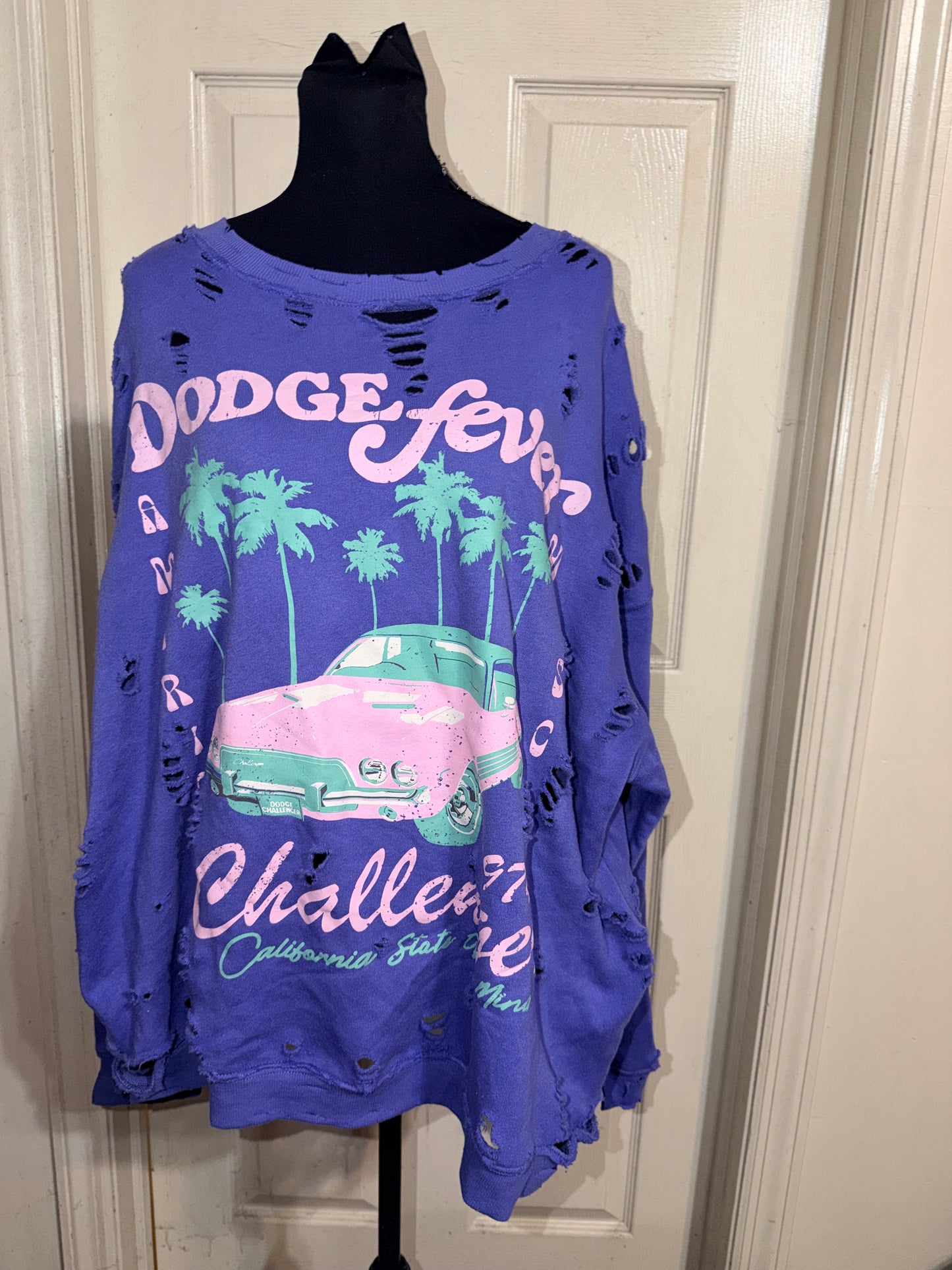 Dodge Challenger Oversize Distressed Sweatshirt