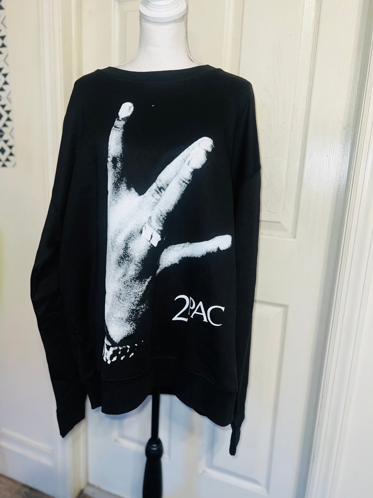 2Pac Oversized Distressed Sweatshirt