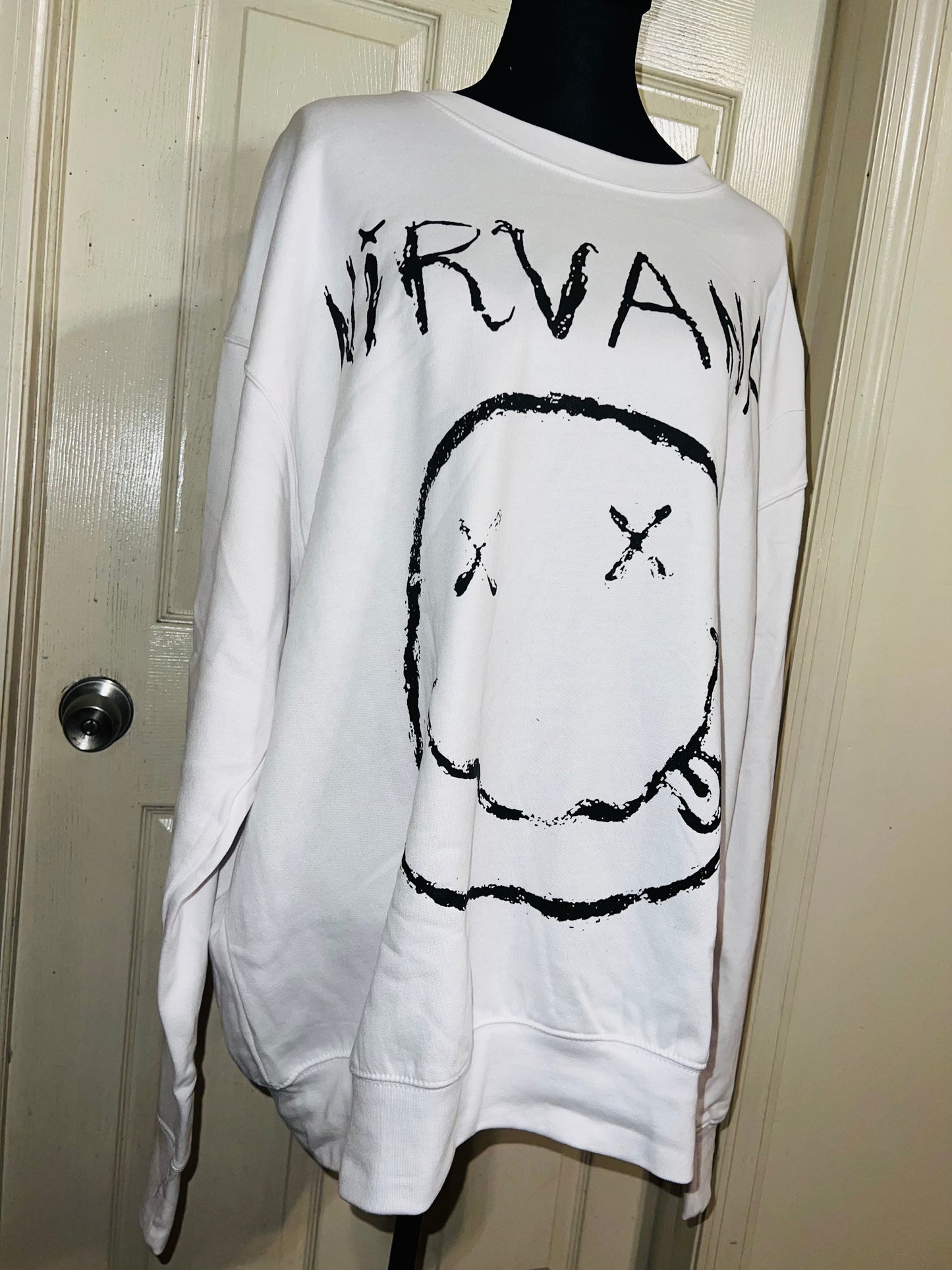 Nirvana Oversized Distressed Sweatshirt