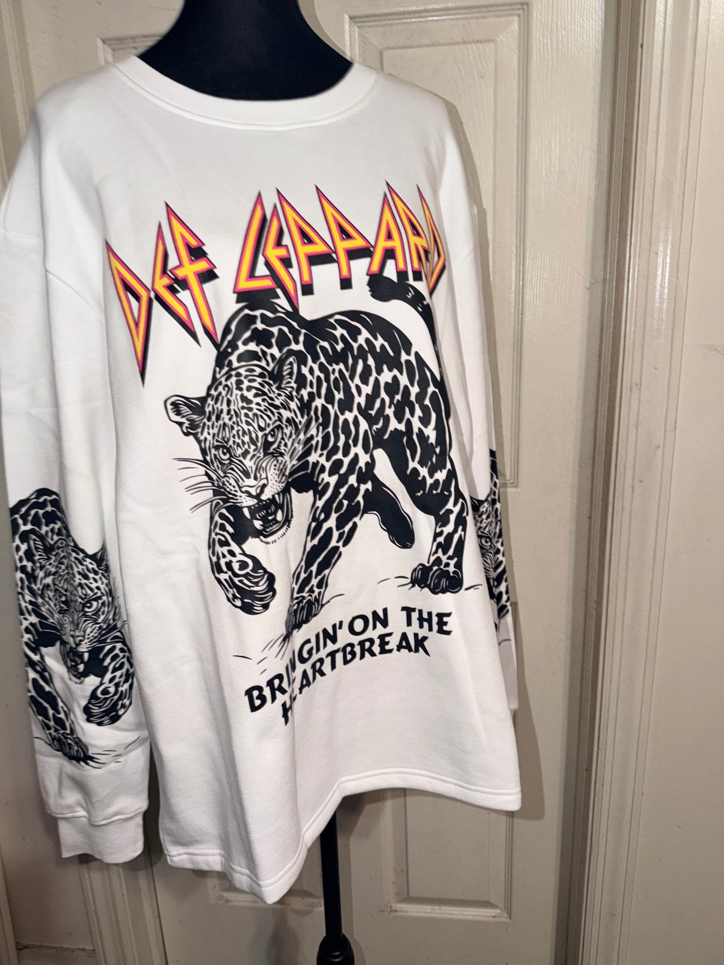 Def Leppard Oversized Distressed Sweatshirt