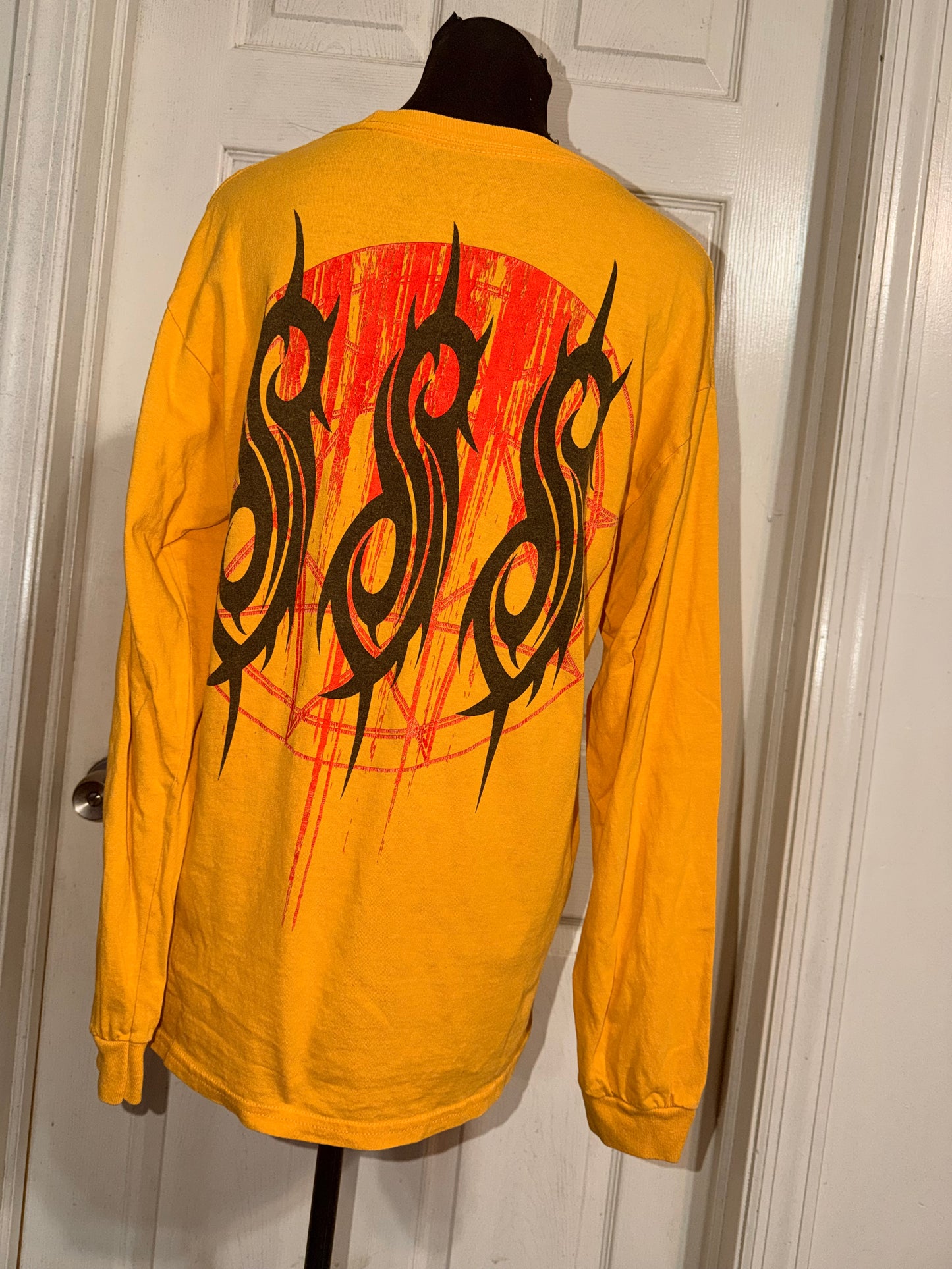 Slipknot Double Sided Vintage Oversized Distressed Long Sleeve Tee