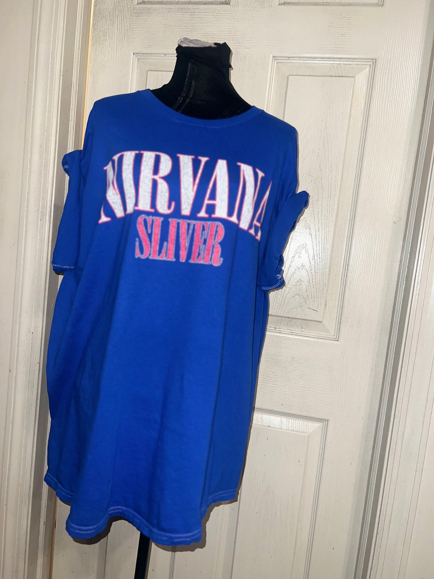 Nirvana Double Sided Oversized Distressed Tee