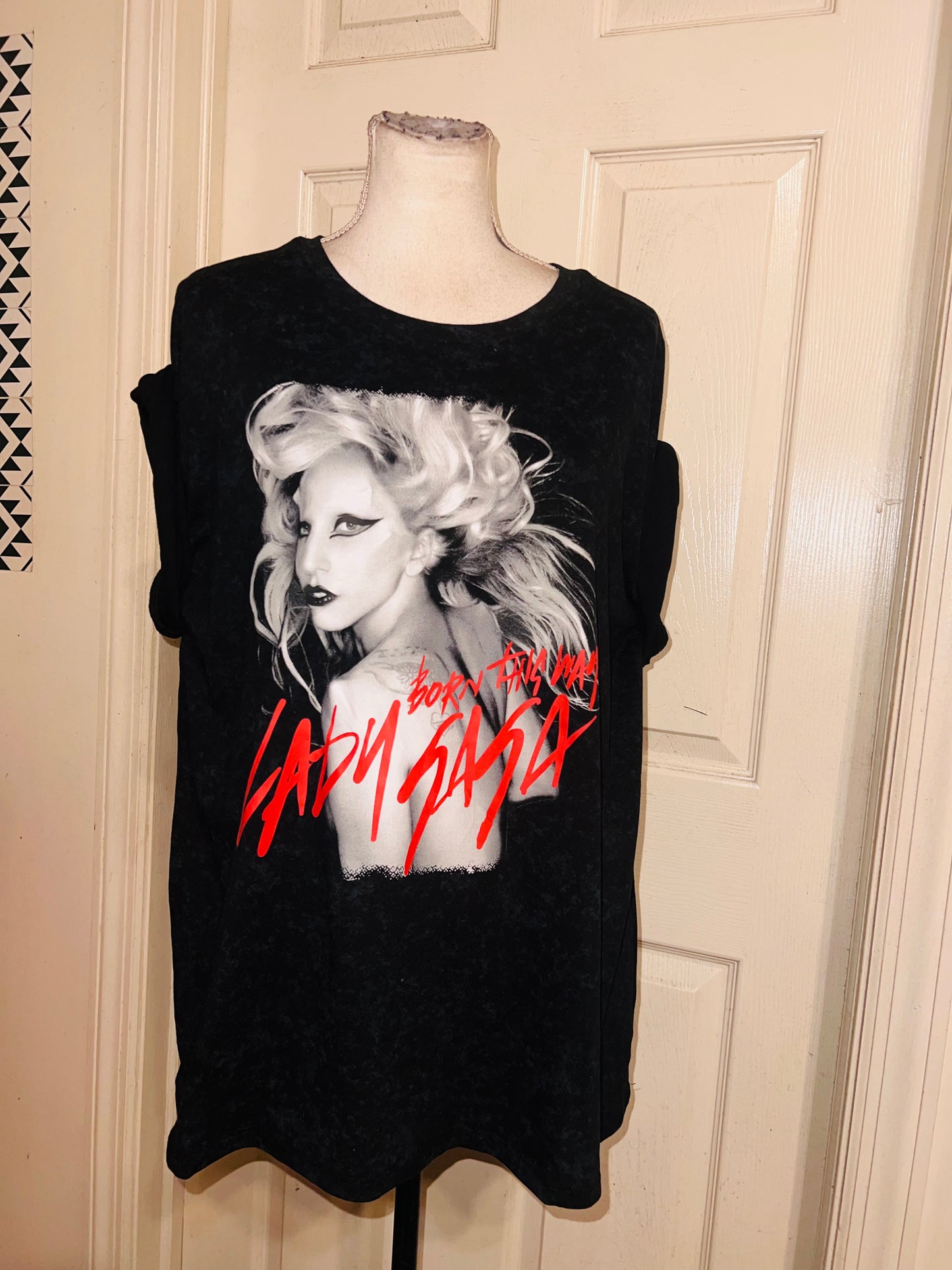Lady Gaga Oversized Distressed Tee