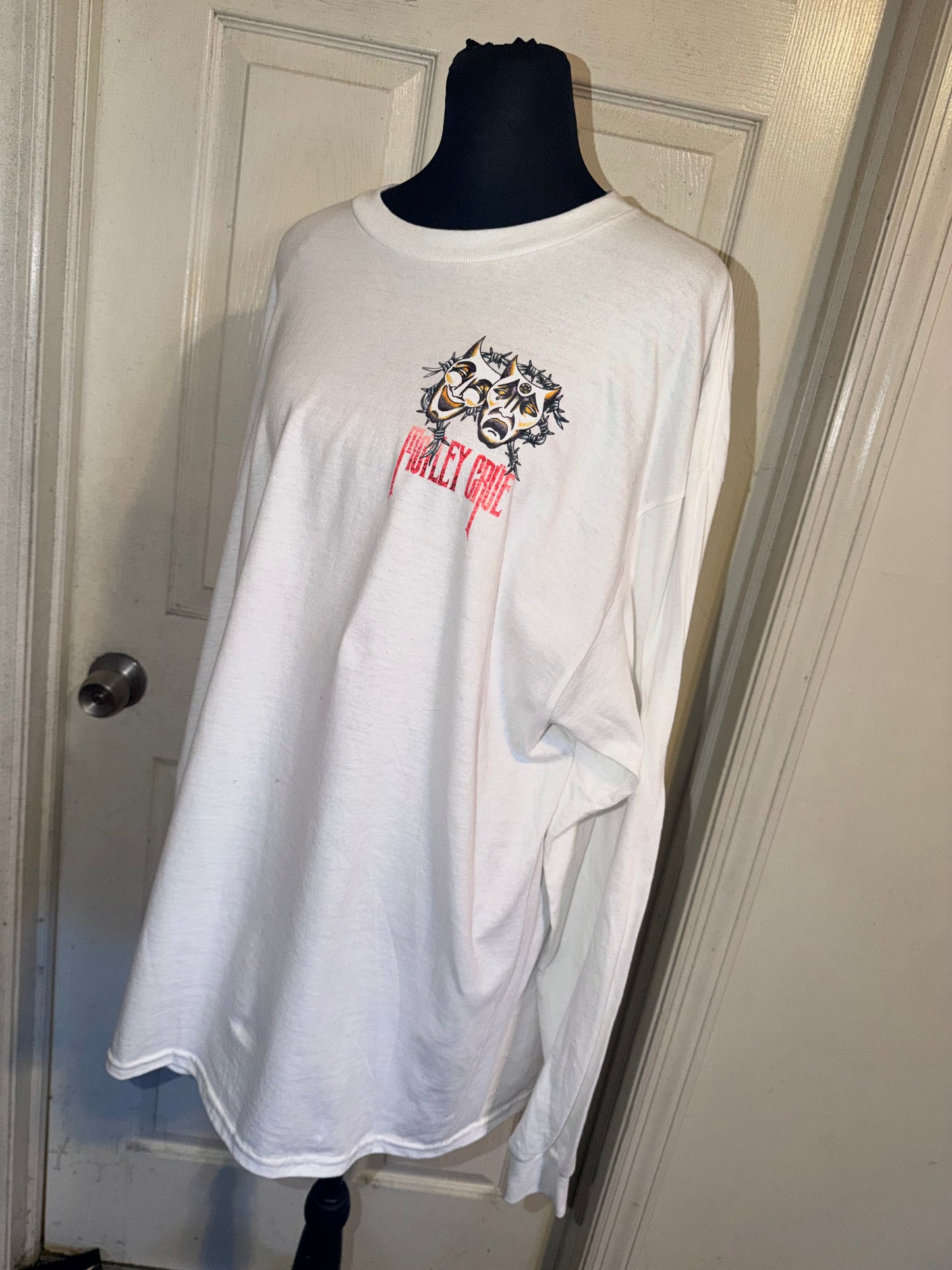 Motley Crue Double Sided Oversized Distressed Long Sleeve Tee