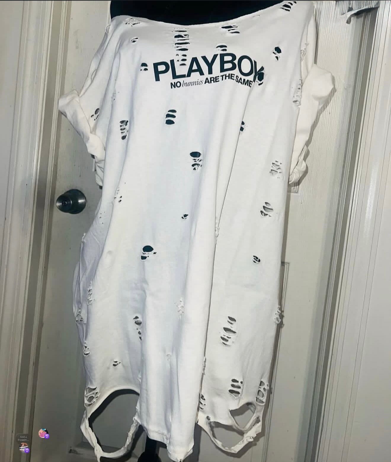 Playboy Double Sided Oversized Distressed Tee