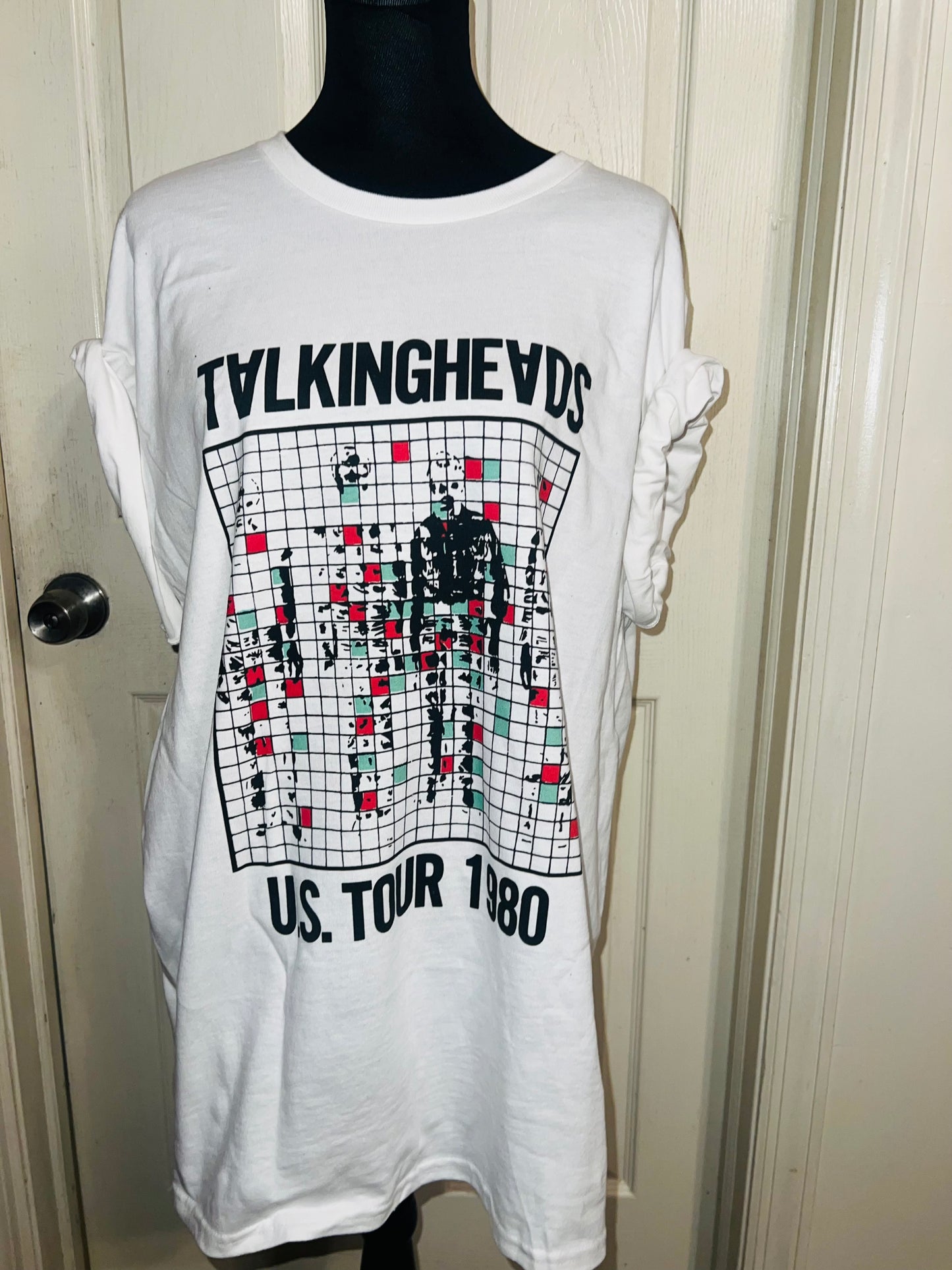 Talking Heads Double Sided Oversized Distressed Tee