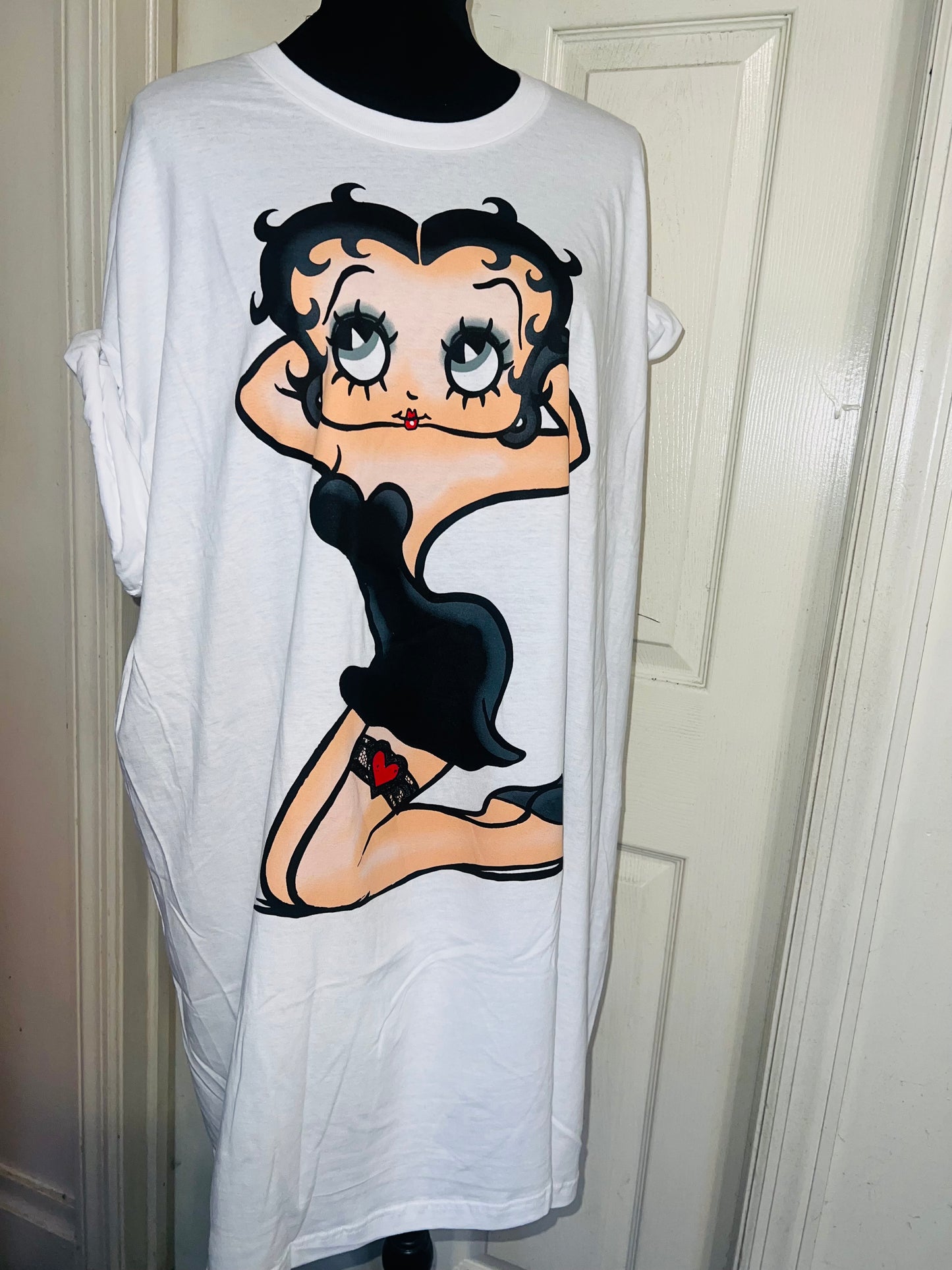 Betty Boop Oversized Distressed T-Shirt Dress
