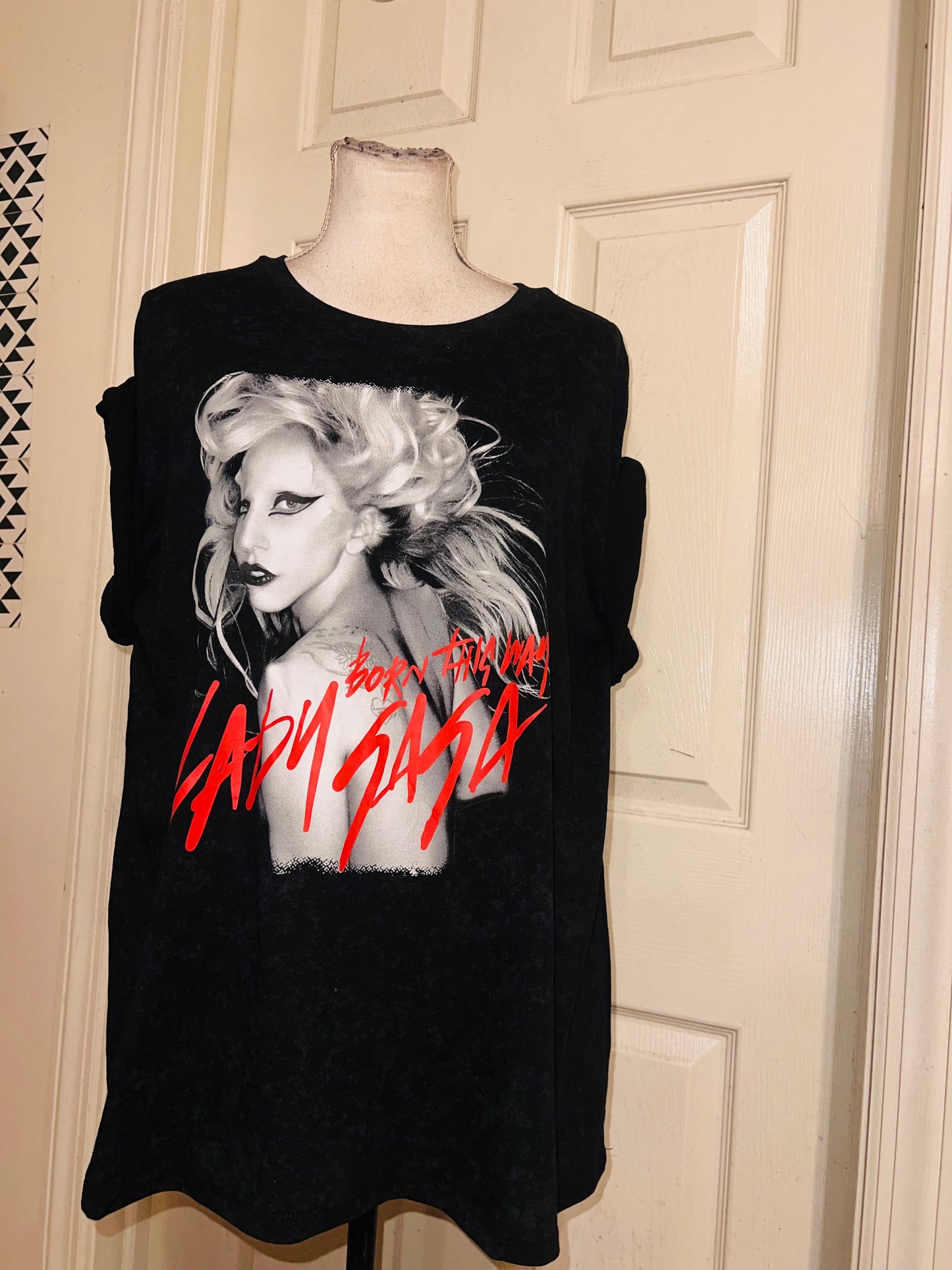 Lady Gaga Oversized Distressed Tee