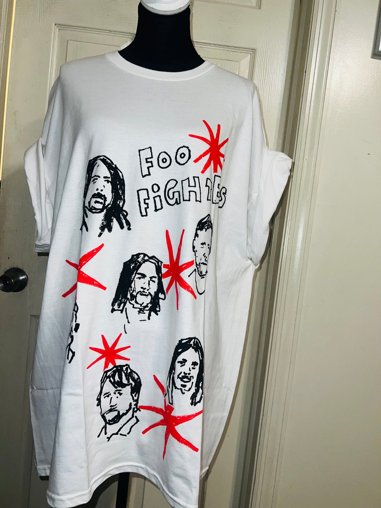 Foo Fighters Oversized Distressed Tee