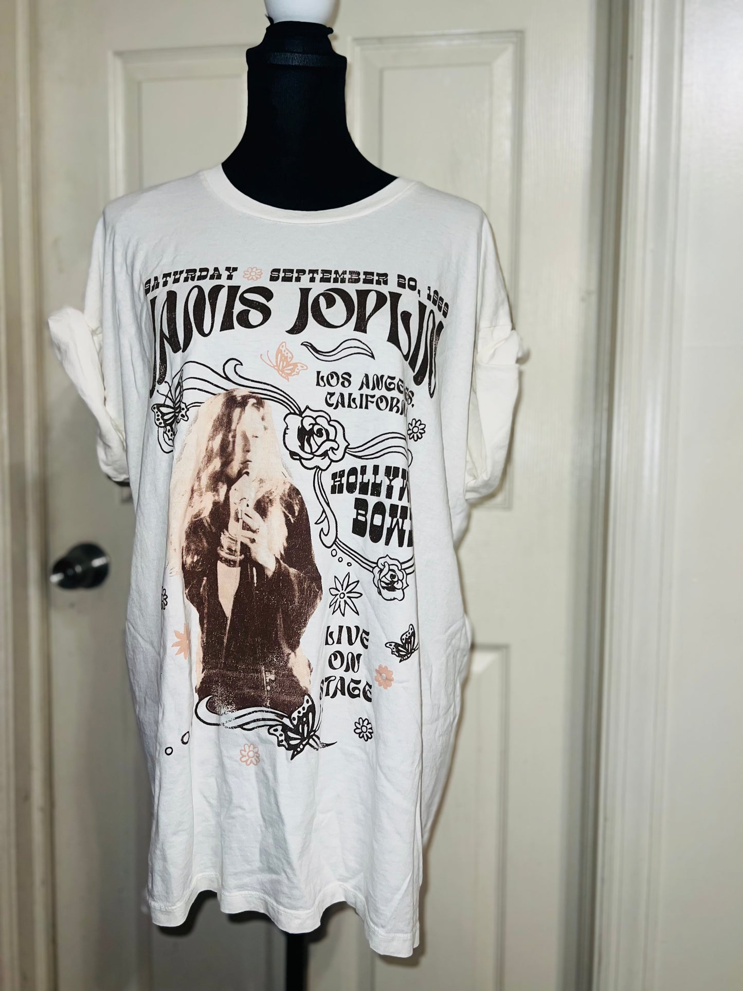 Janis Joplin Oversized Distressed Tee