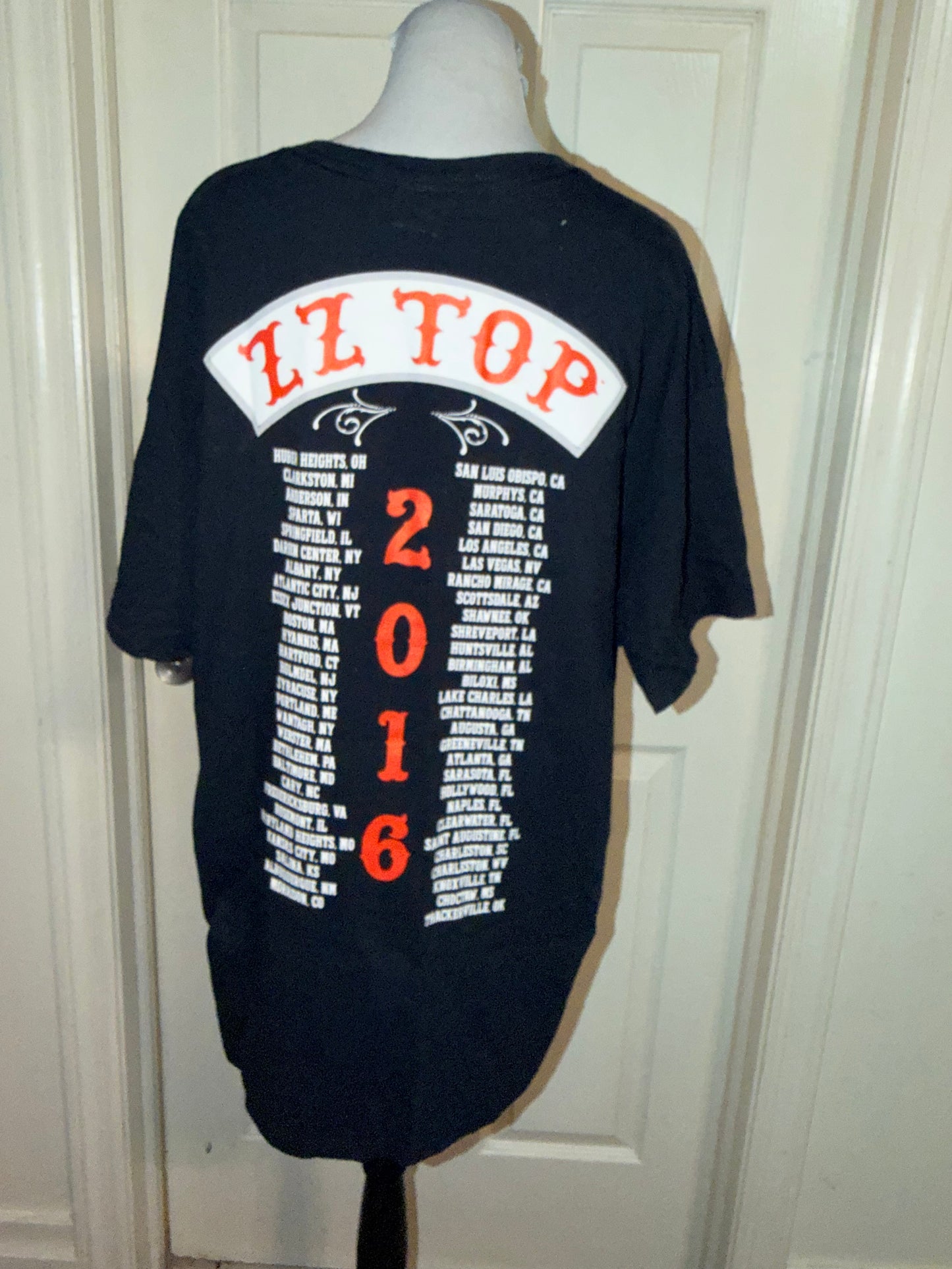 ZZ Top Double Sided Oversized Distressed Tee