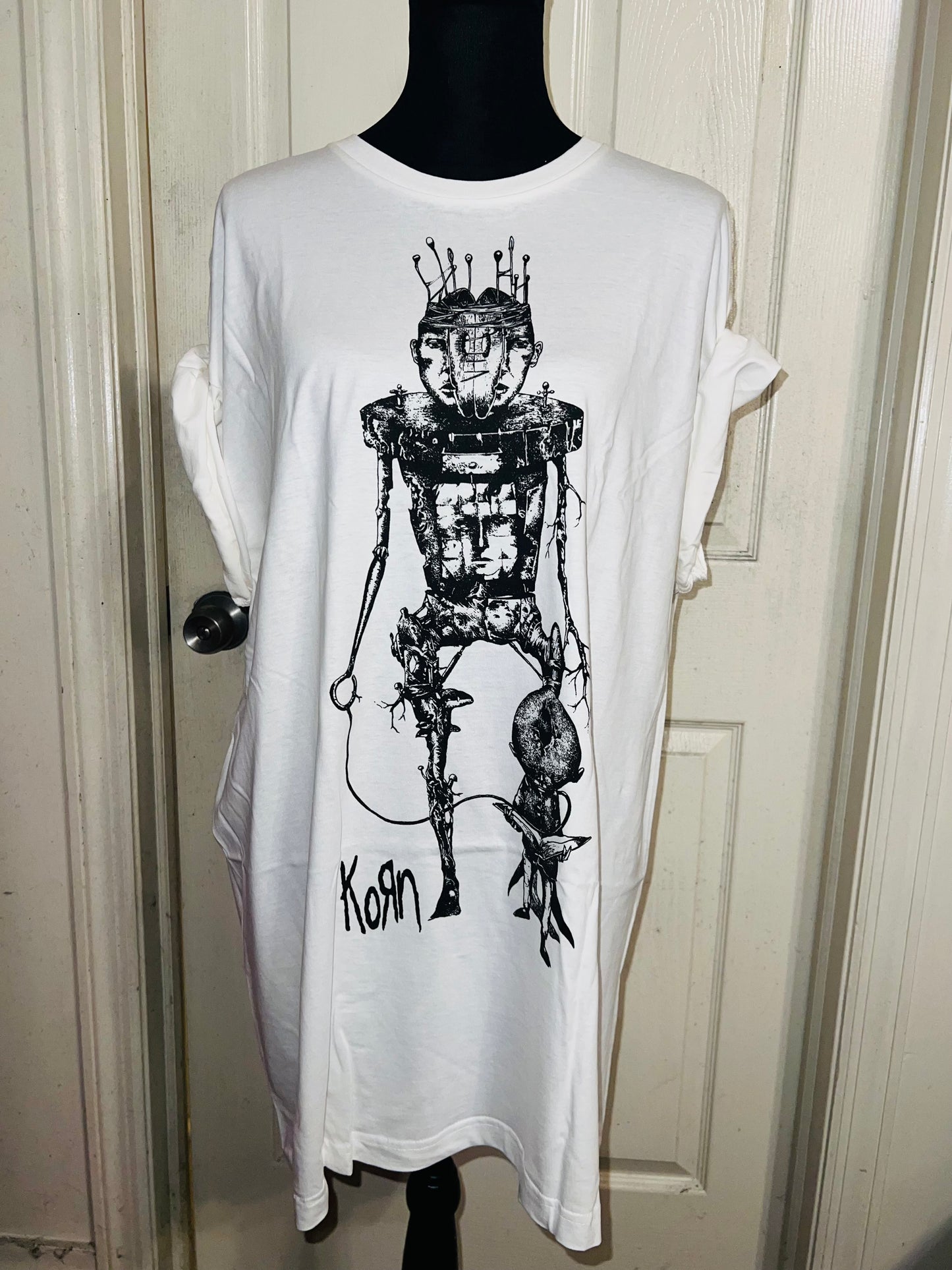 Korn Robot Oversized Distressed T-Shirt