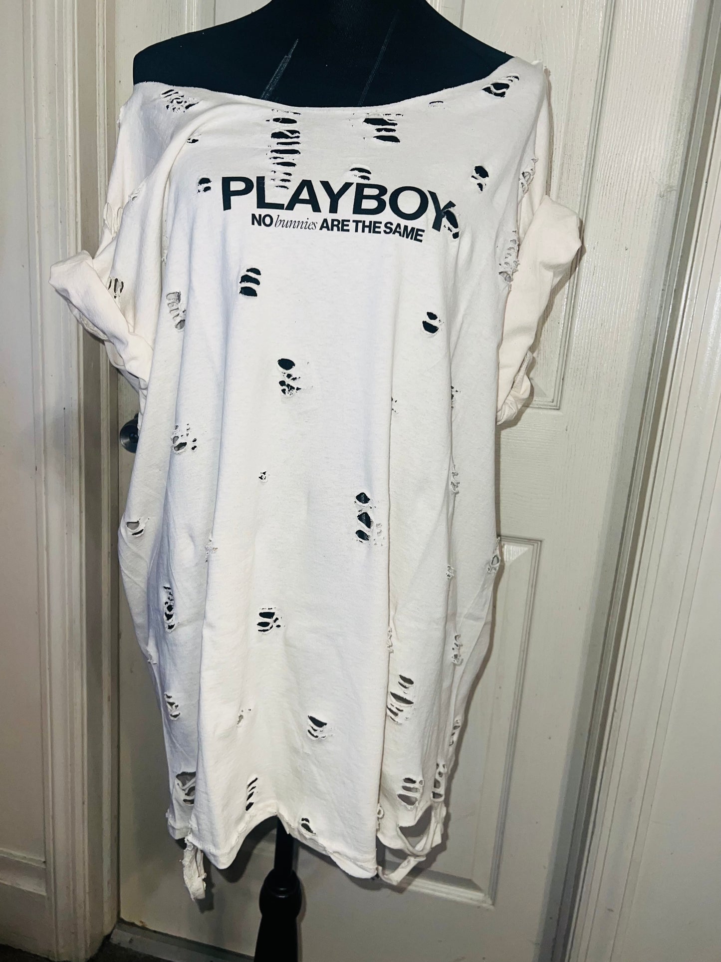 Playboy Double Sided Oversized Distressed Tee