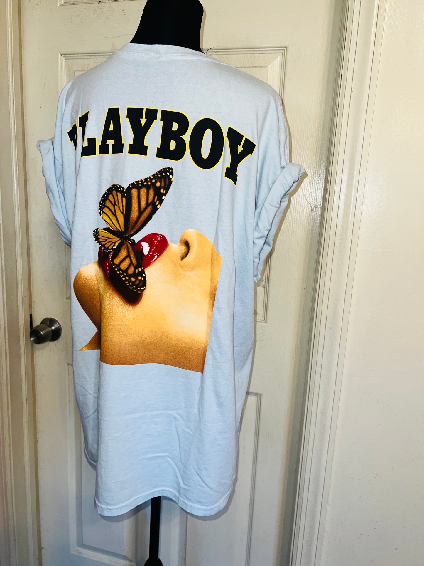 Playboy Double Sided Oversized Distressed Tee