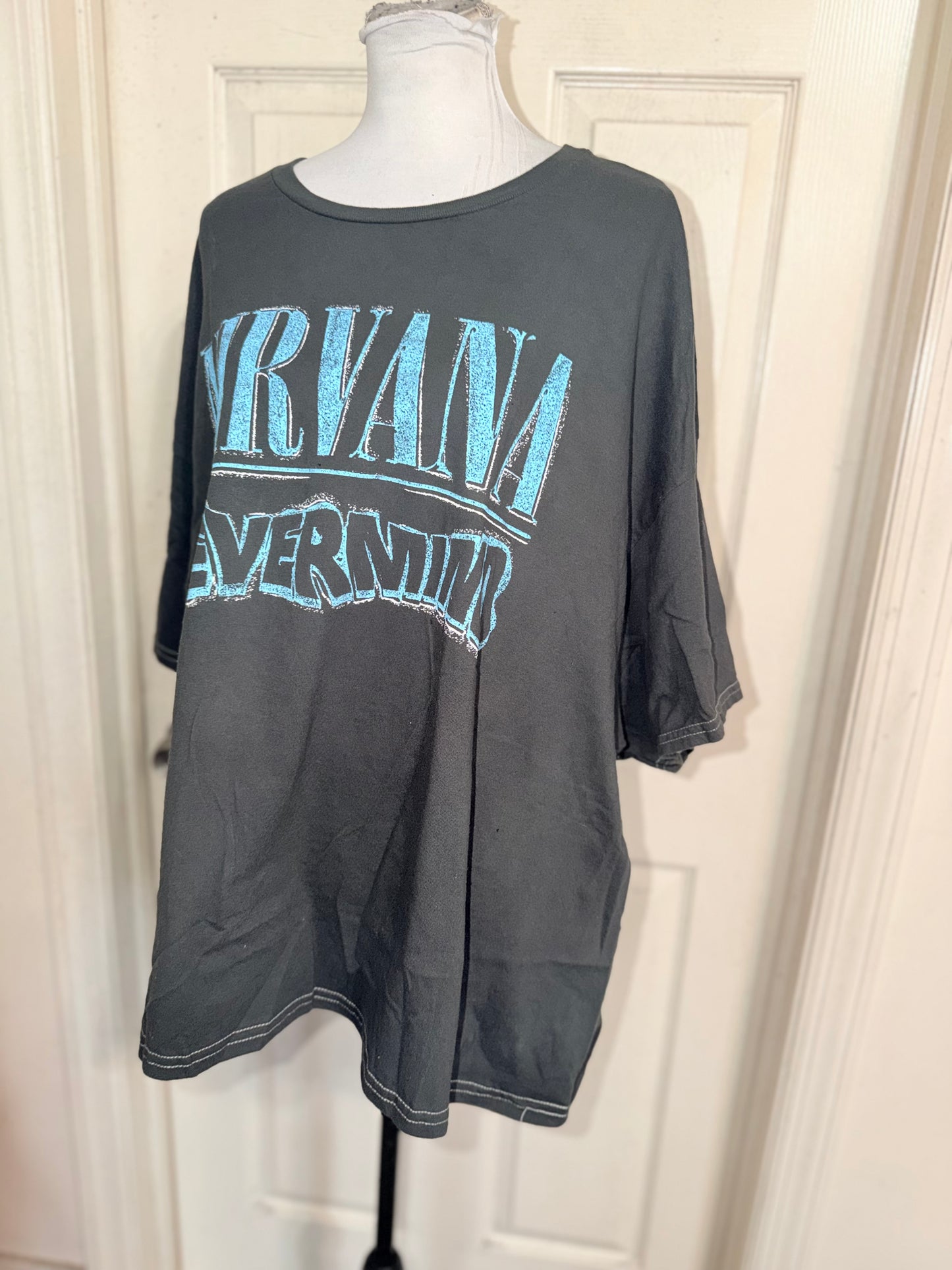 Nirvana Double Sided Oversized Distressed Tee