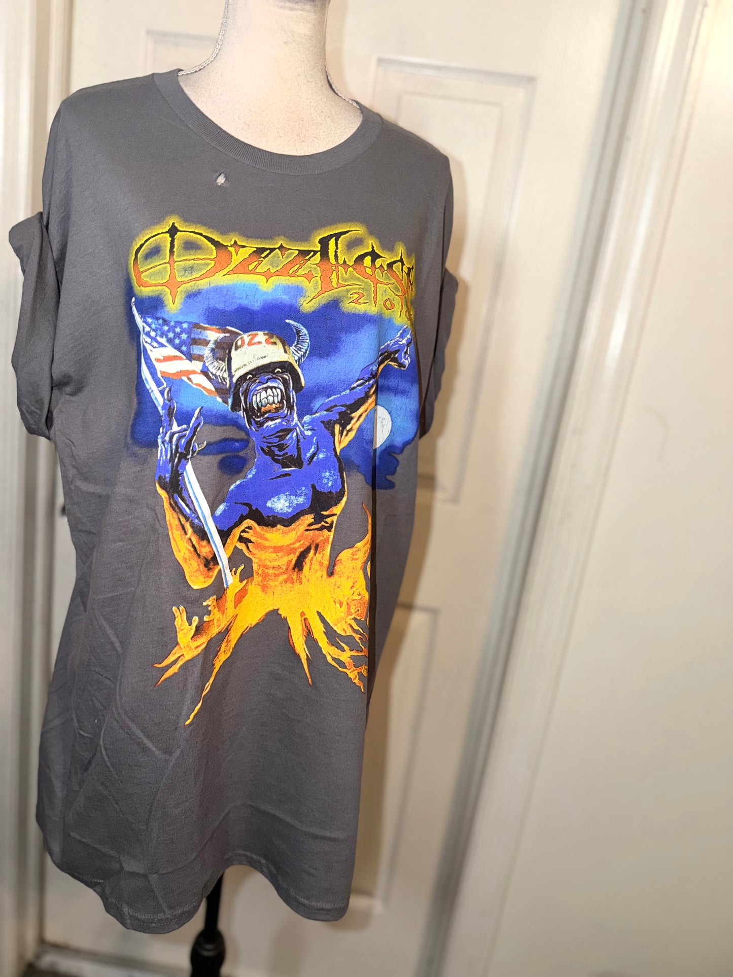 Ozzy Osbourne Ozzfest Double Sided Oversized Distressed Tee