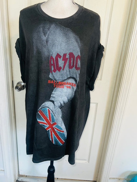 AC/DC Oversized Distressed Tee