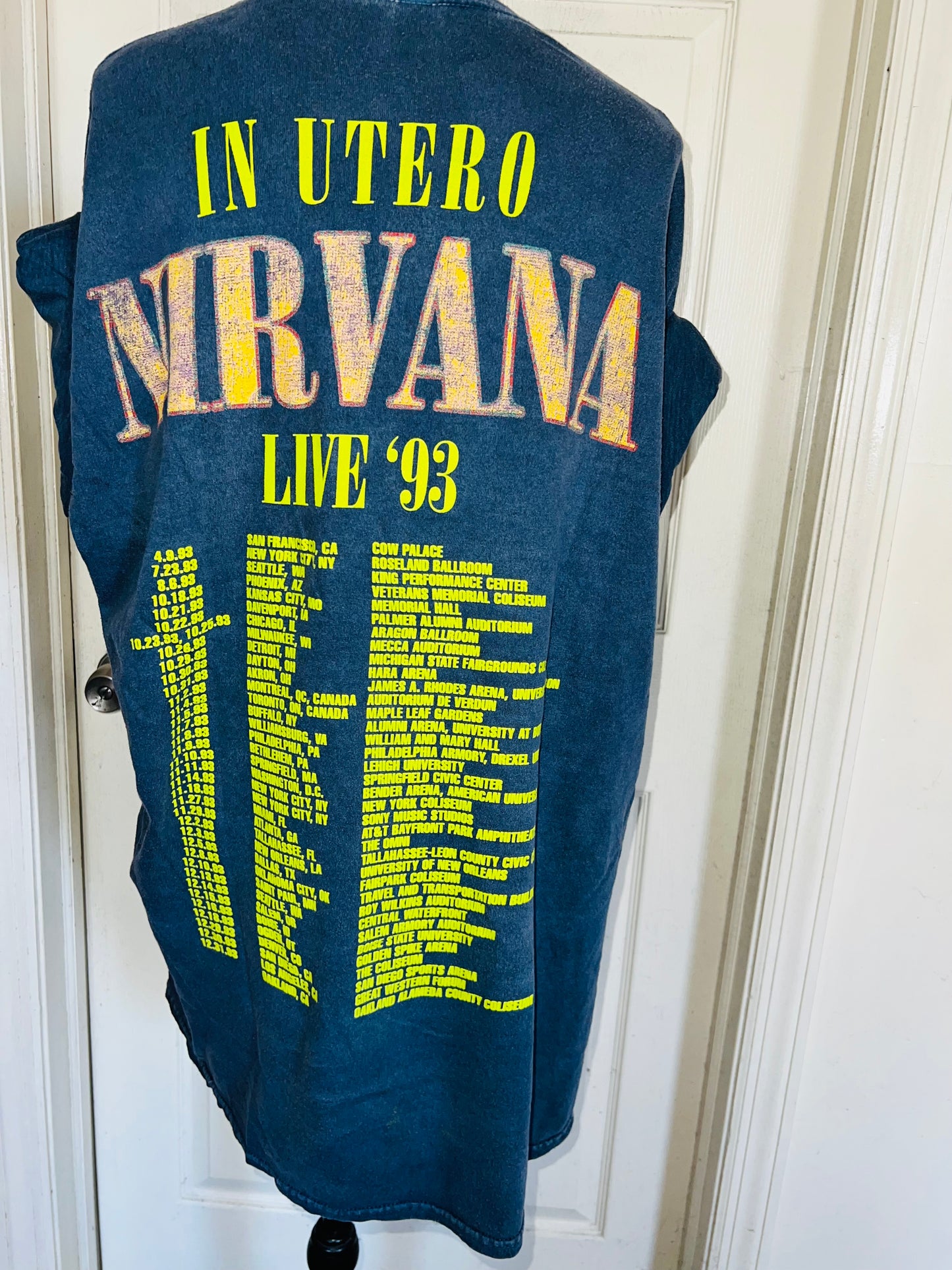 Nirvana Double Sided Oversized Distressed Tee