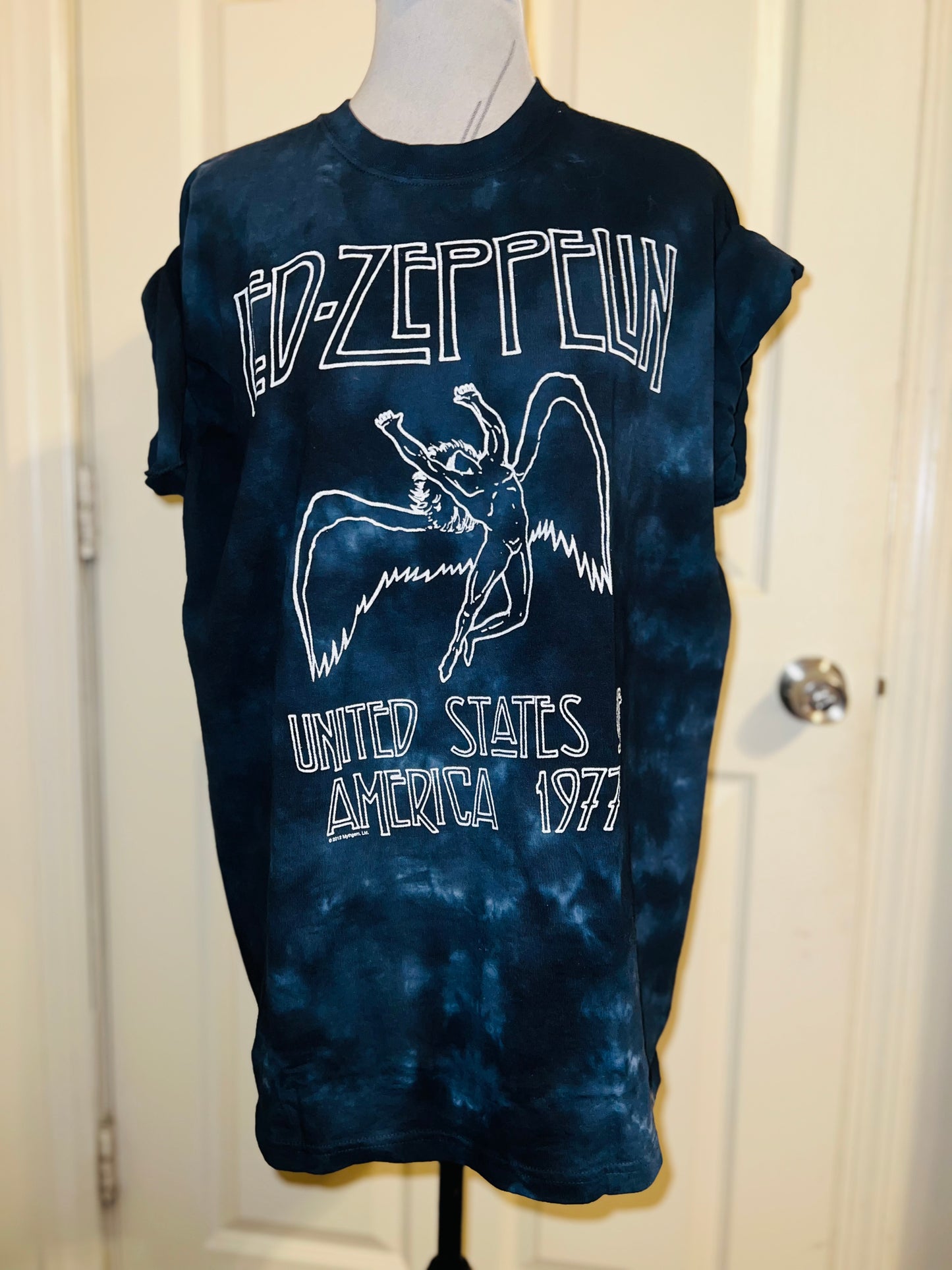 Led Zeppelin Tie Dye Oversized Distressed Tee