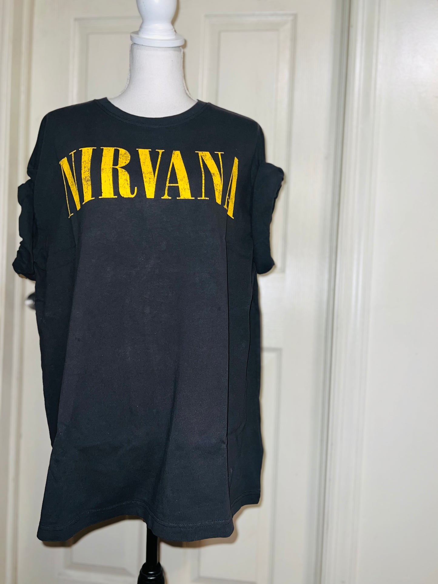 Nirvana Double Sided Oversized Distressed Tee