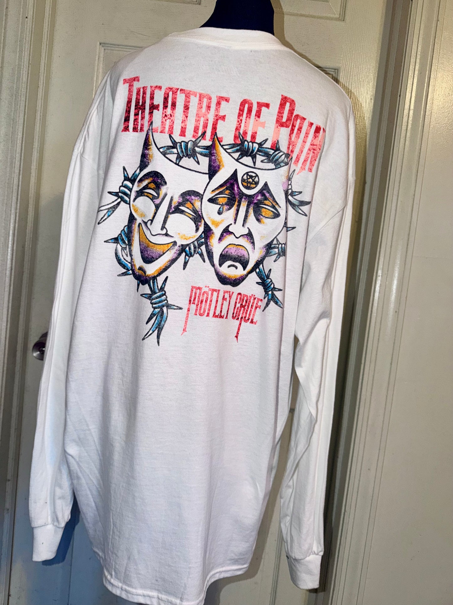 Motley Crue Double Sided Oversized Distressed Long Sleeve Tee