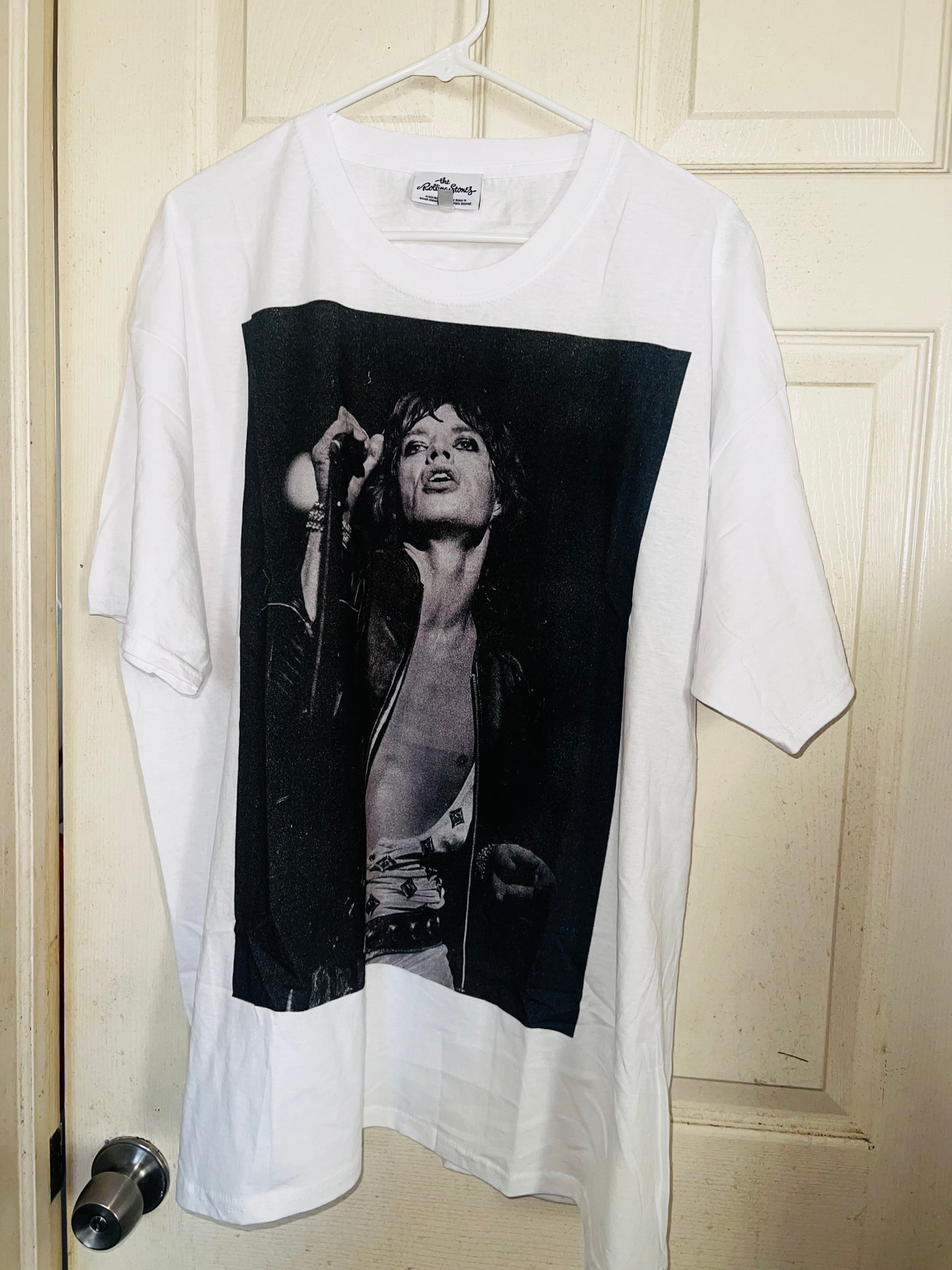 Mick Jagger Rolling Stones Oversized Distressed Tee