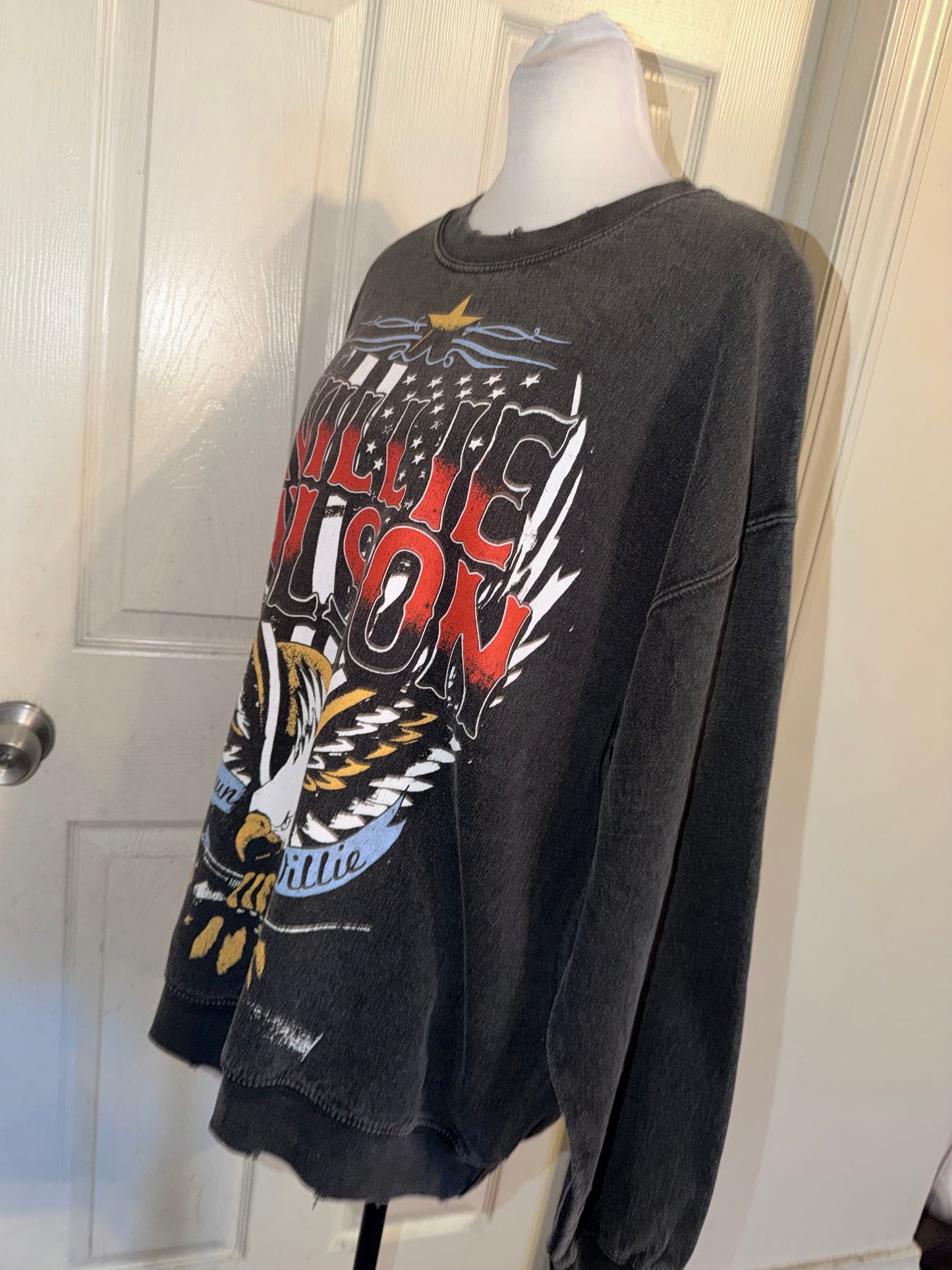Willie Nelson Oversized Distressed Sweatshirt