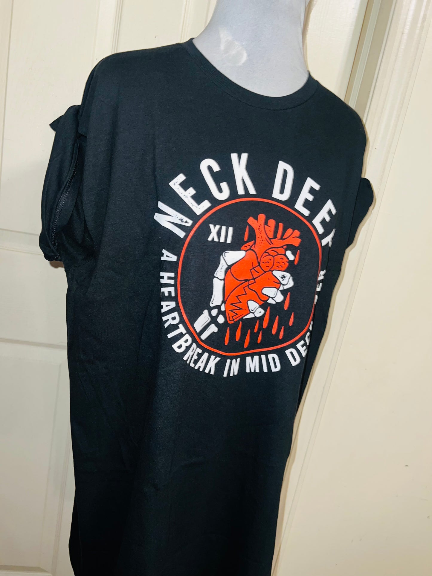 Neck Deep Oversized Distressed Tee