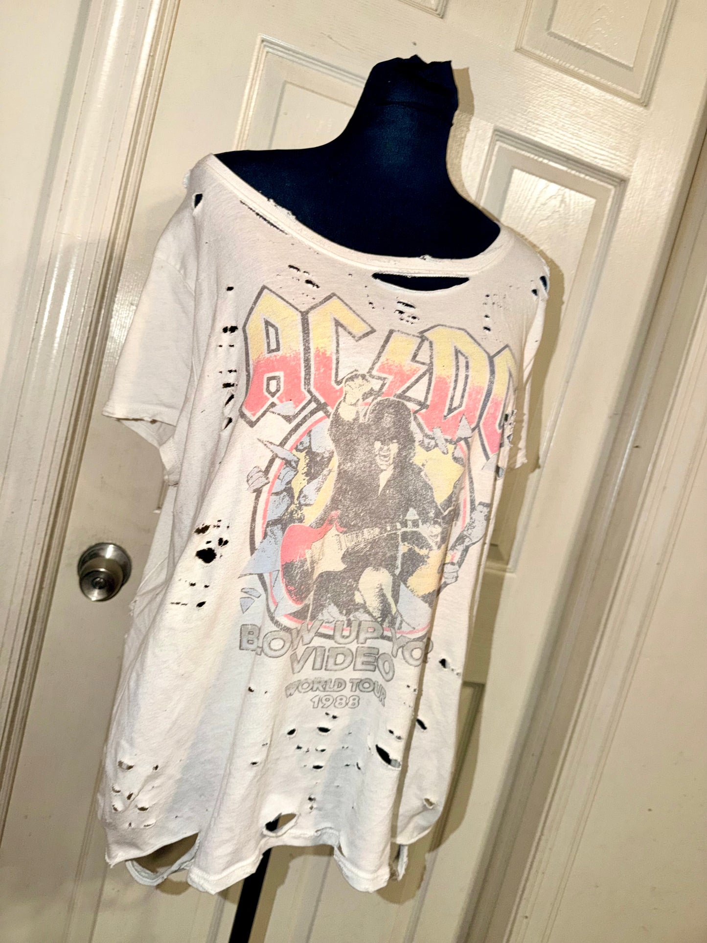 AC/DC Oversized Distressed Tee (as is)