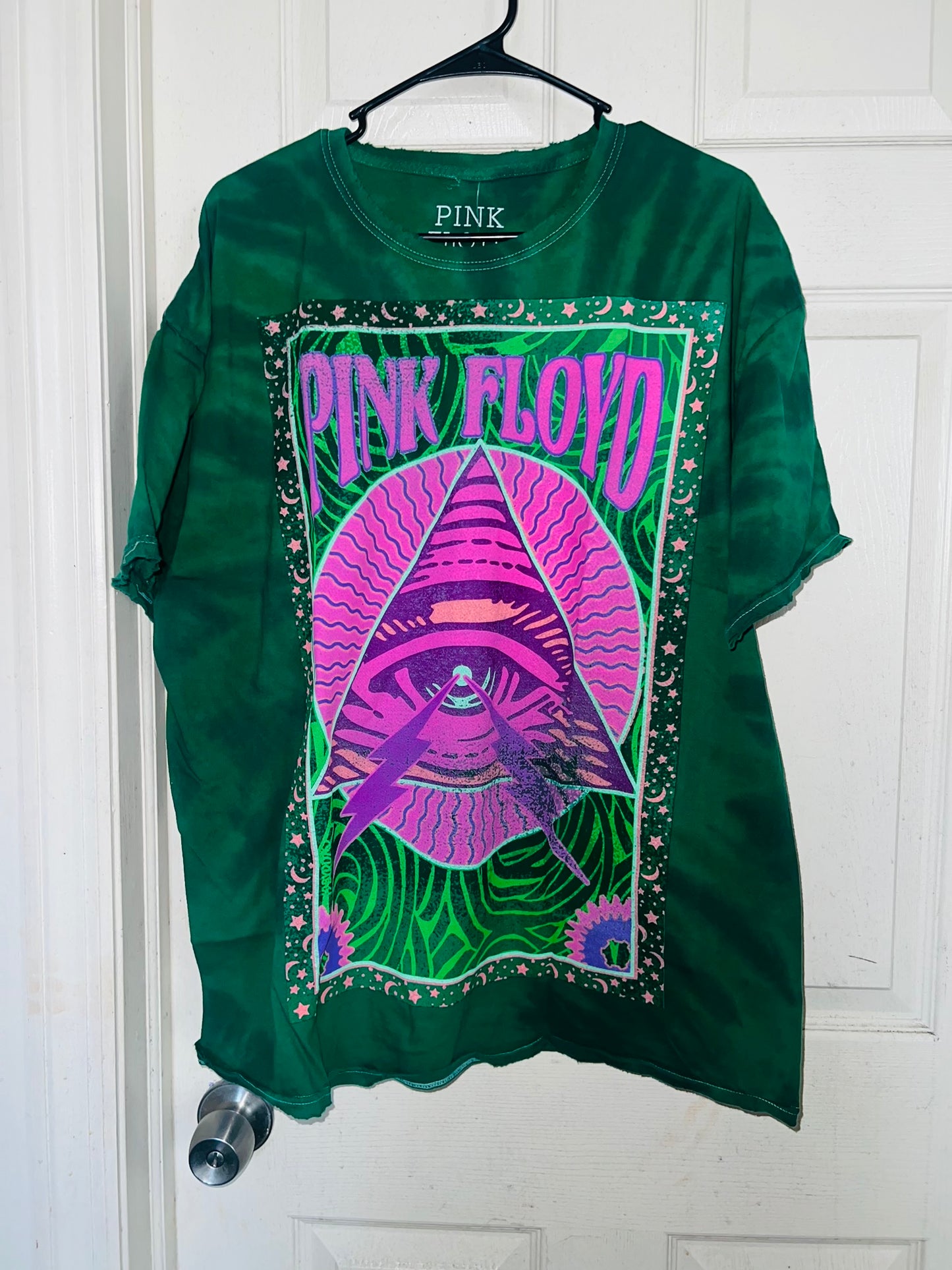 Pink Floyd Tie Dye Oversized Distressed Tee