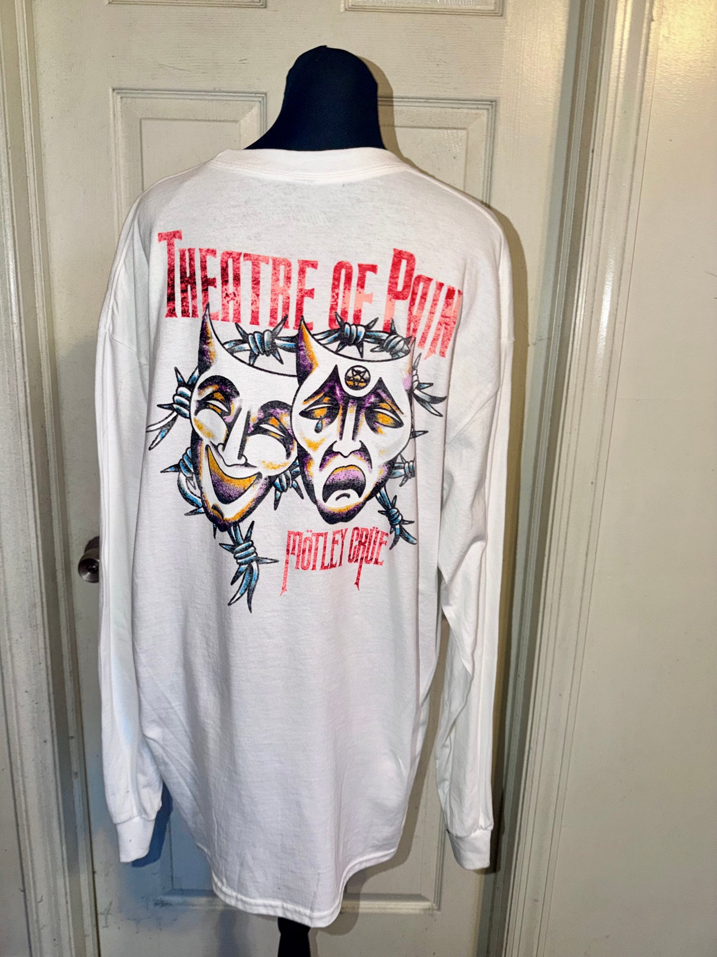 Motley Crue Double Sided Oversized Distressed Long Sleeve Tee