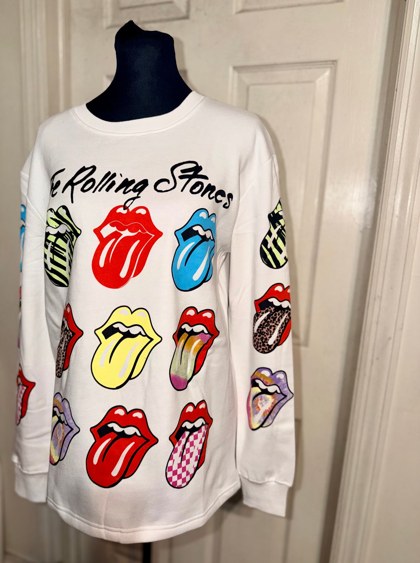 The Rolling Stones Oversized Distressed Sweatshirt