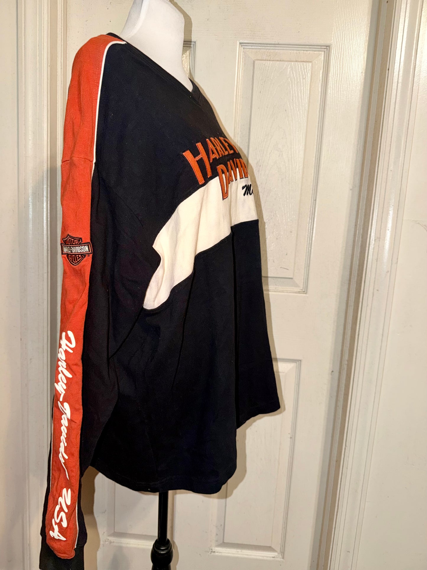 Harley Davidson Double Sided Oversized Distressed Vintage Jersey Sweatshirt