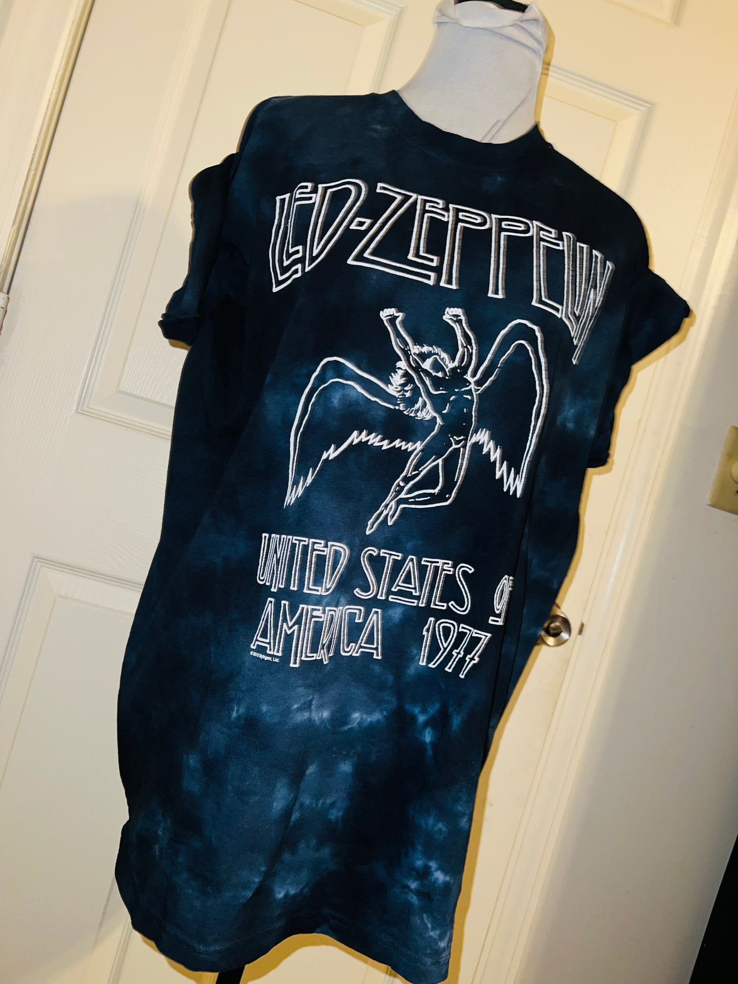 Led Zeppelin Tie Dye Oversized Distressed Tee