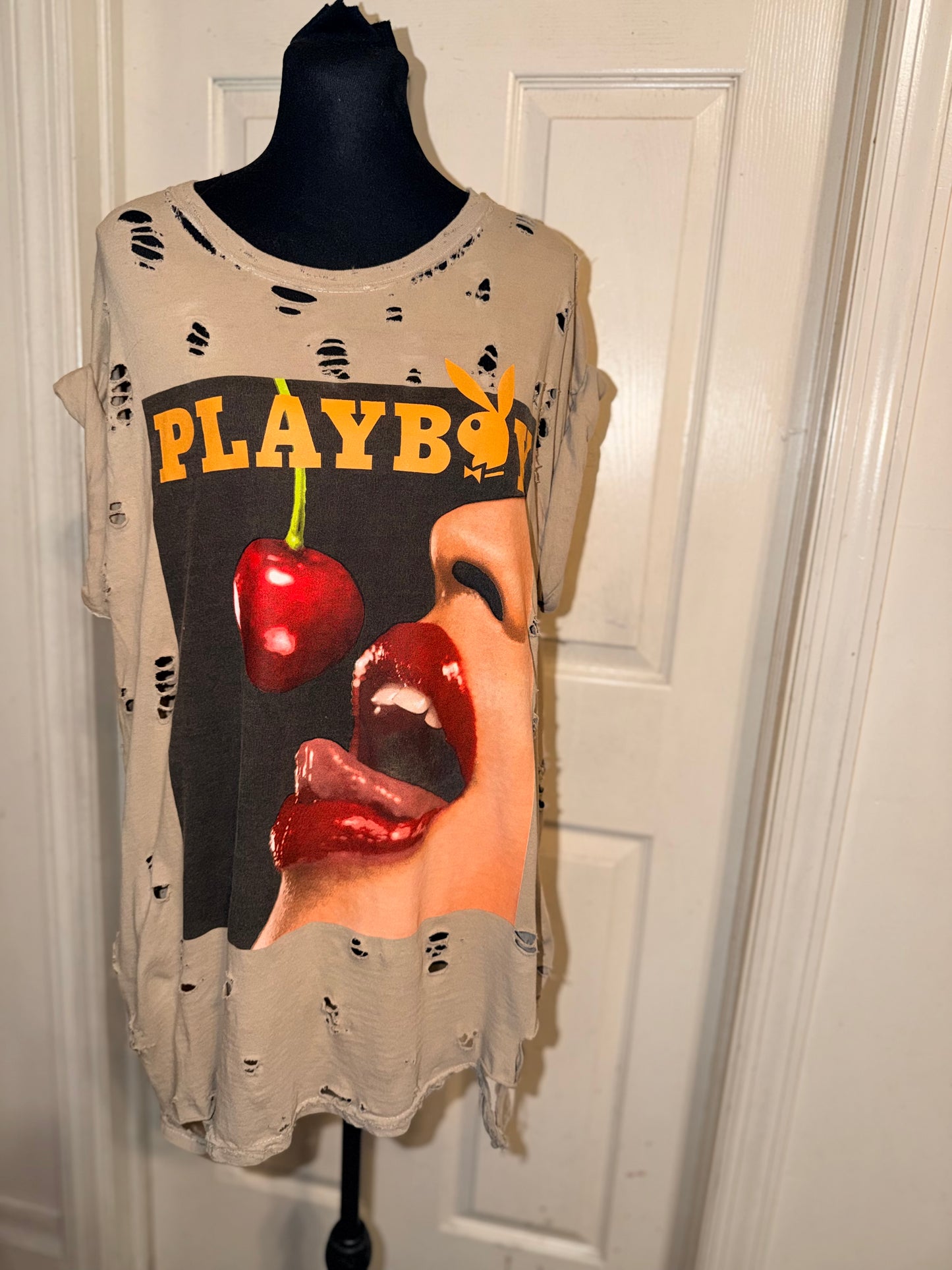 Playboy Oversized Distressed Tee